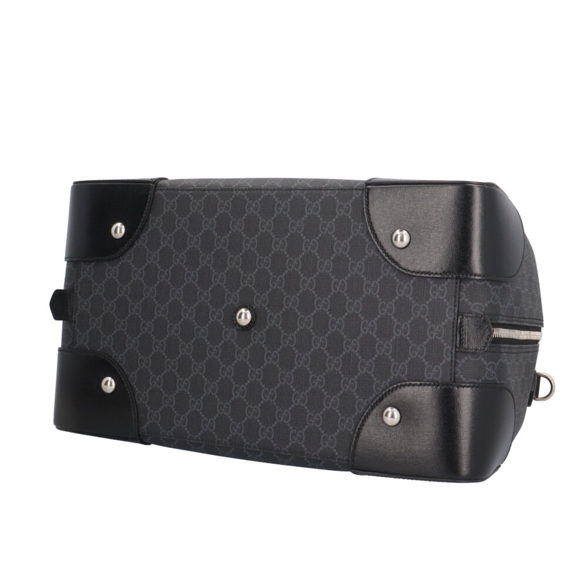 Gucci Black Gray Gg Supreme Boston Bag (Pre-Owned)