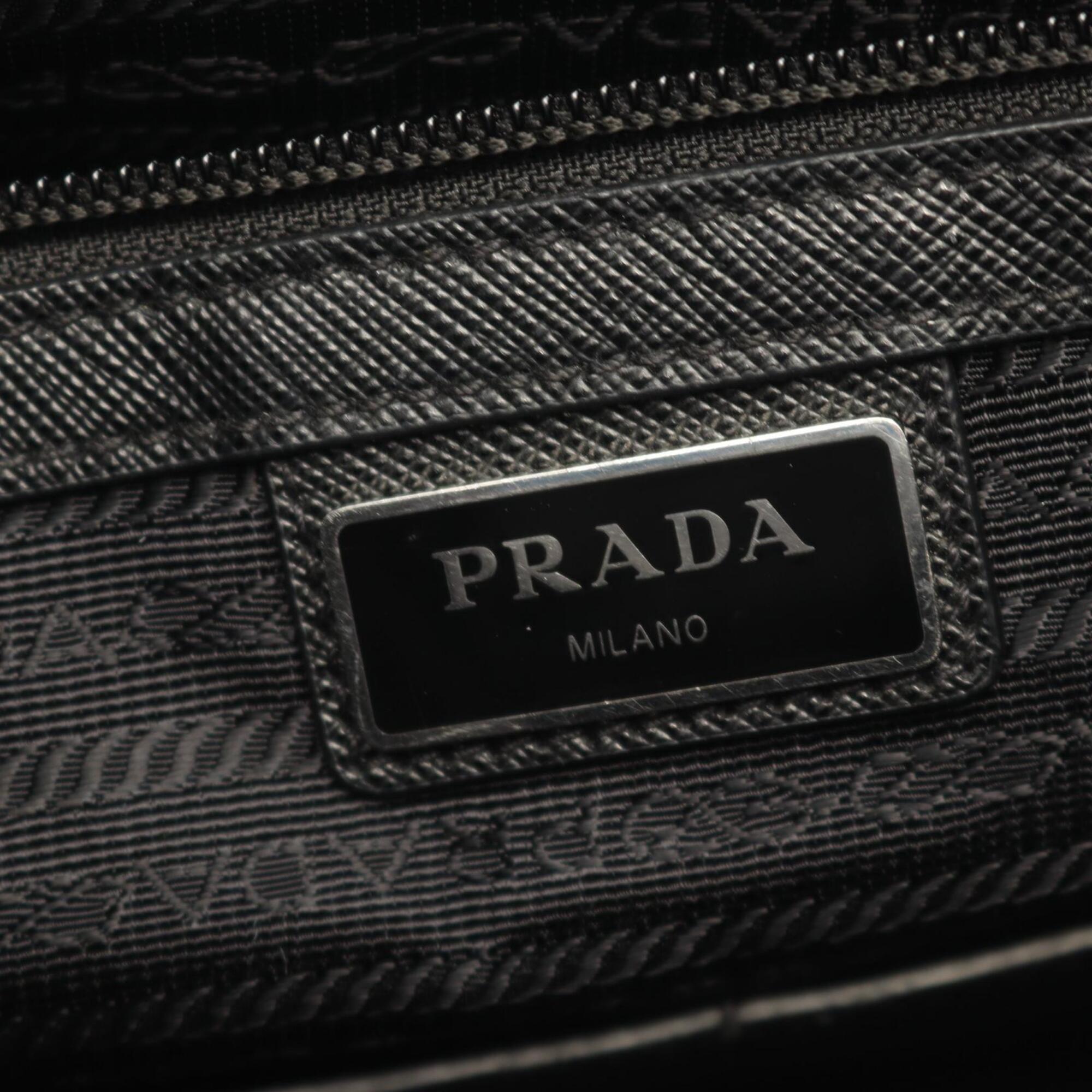 Prada Black Nylon Leather Handbag (Pre-Owned)