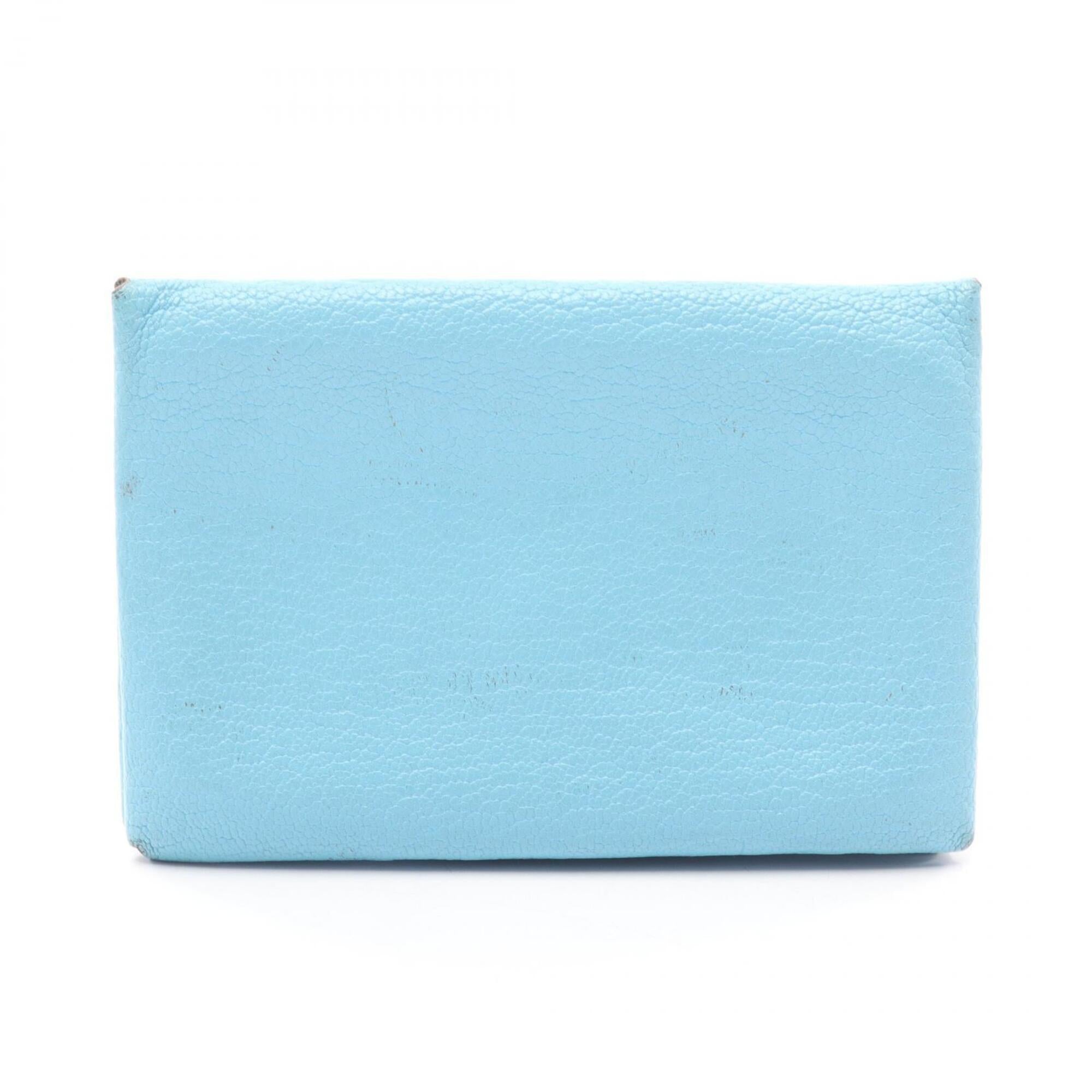 Hermes Blue Celeste Chevre Leather Coin Purse/Coin Case (Pre-Owned)
