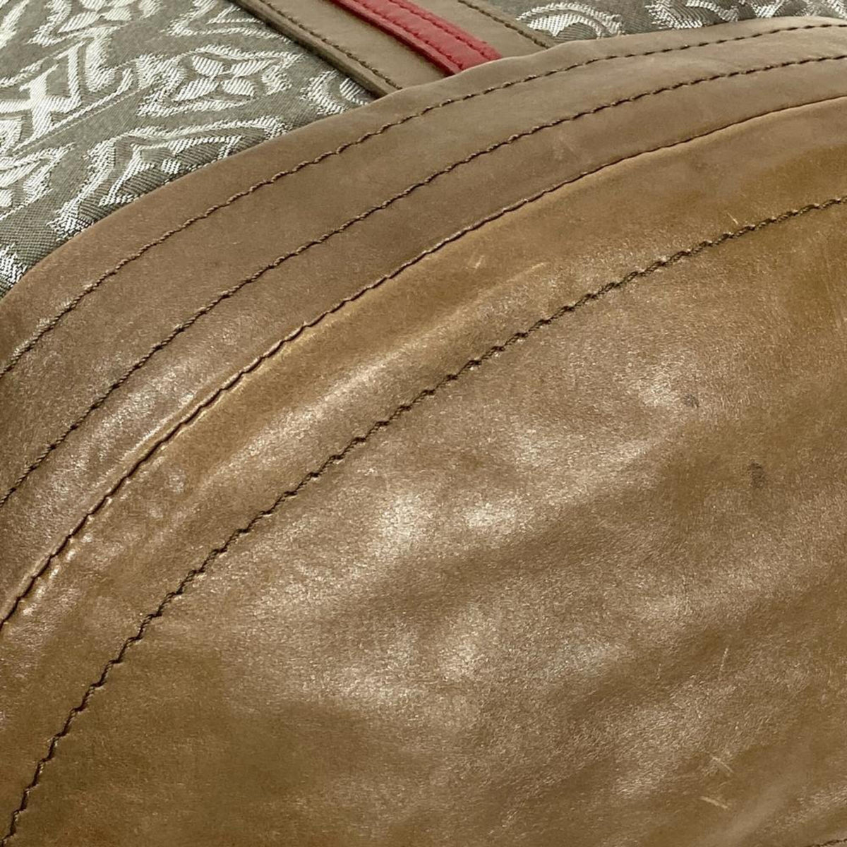 Louis Vuitton Khaki Jacquard Leather Tote Bag (Pre-Owned)