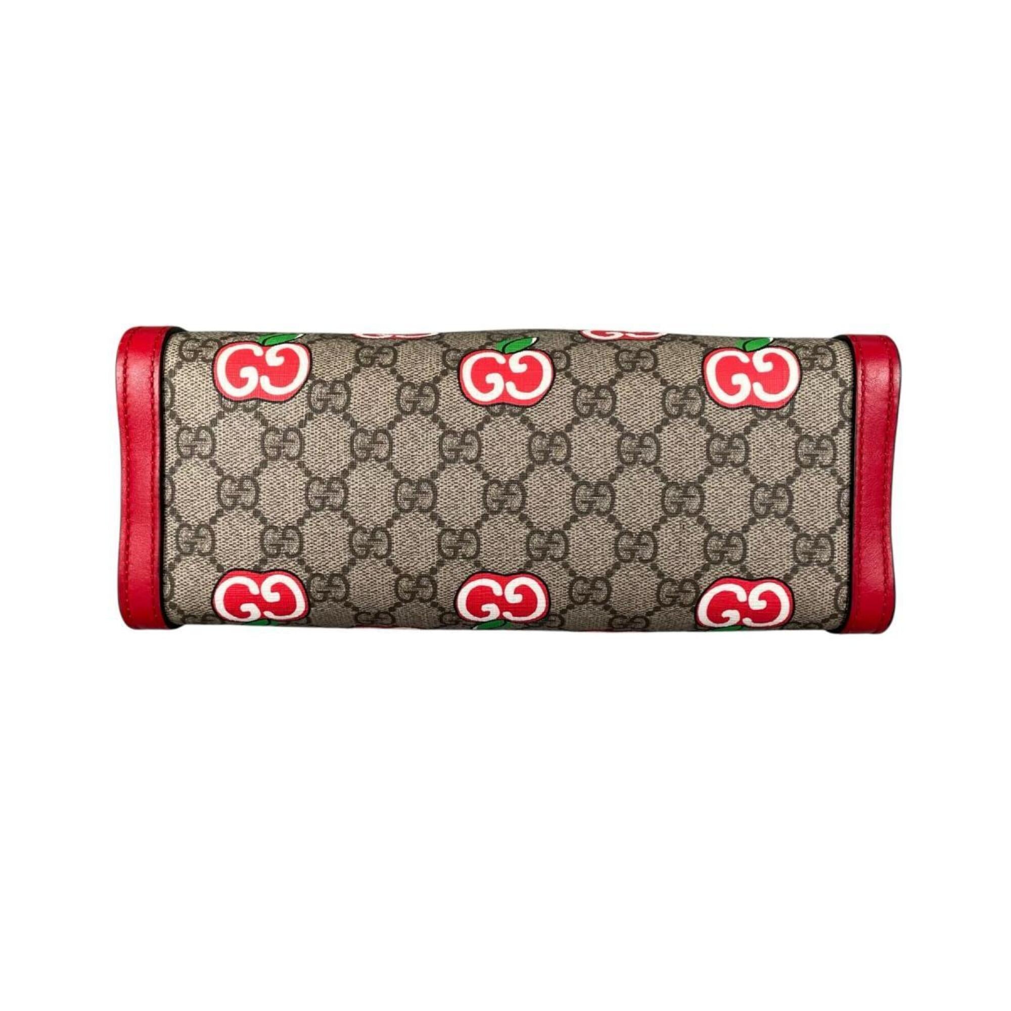 Gucci Padlock Beige Multi-Color Red Color Gg Canvas Shoulder Bag (Pre-Owned)