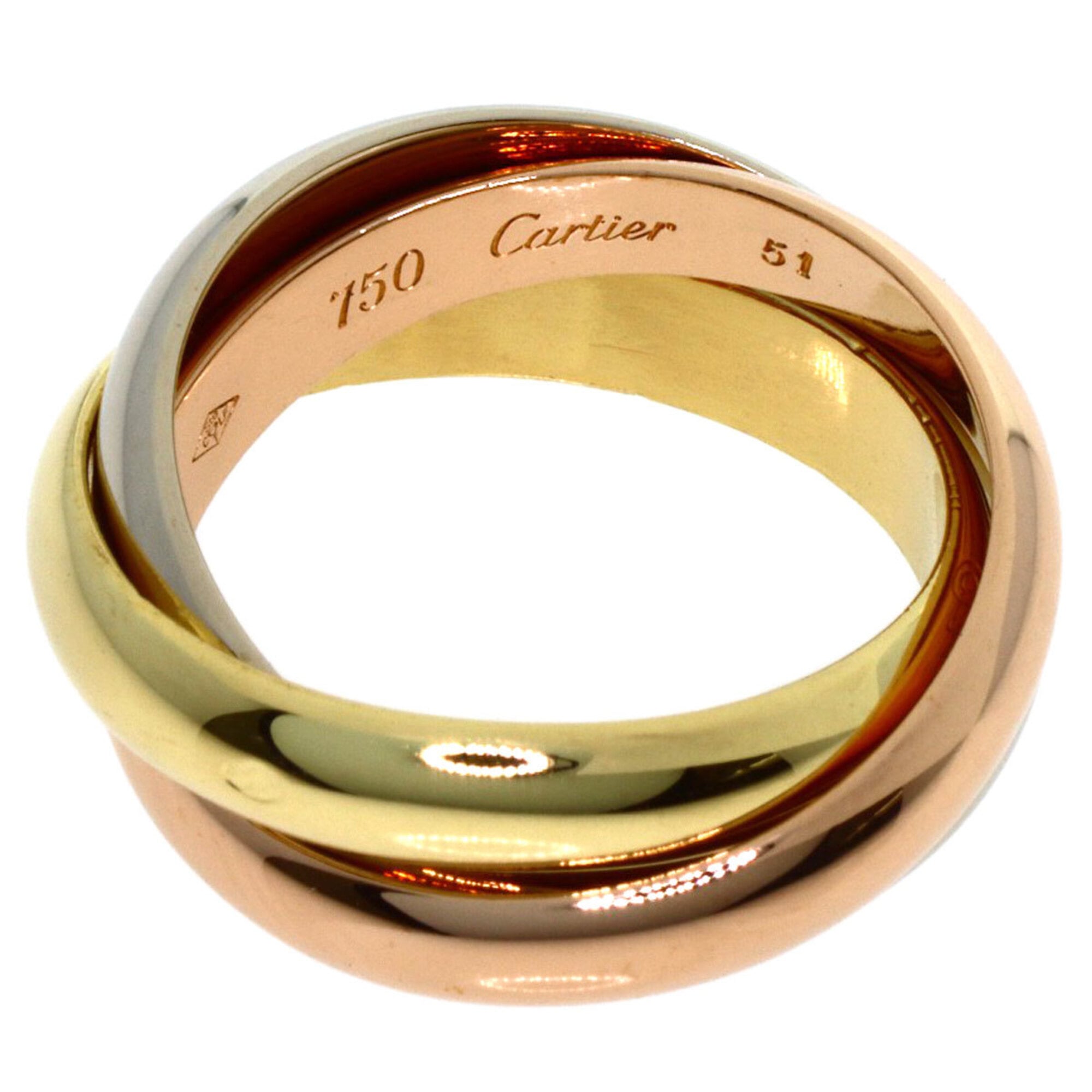 Cartier Trinity Yellow Gold (18K) Pink Gold (18K) White Gold (18K) Band Ring (Pre-Owned)