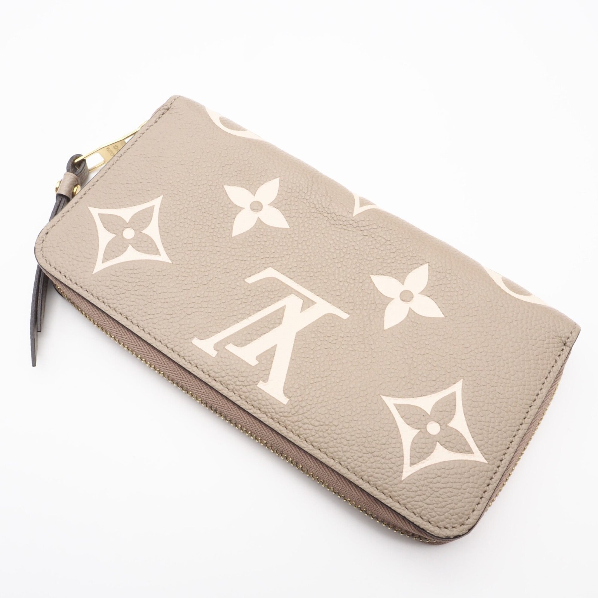 Louis Vuitton Monogram Empreinte Beige Leather Long Wallet (Bi-Fold) (Pre-Owned)