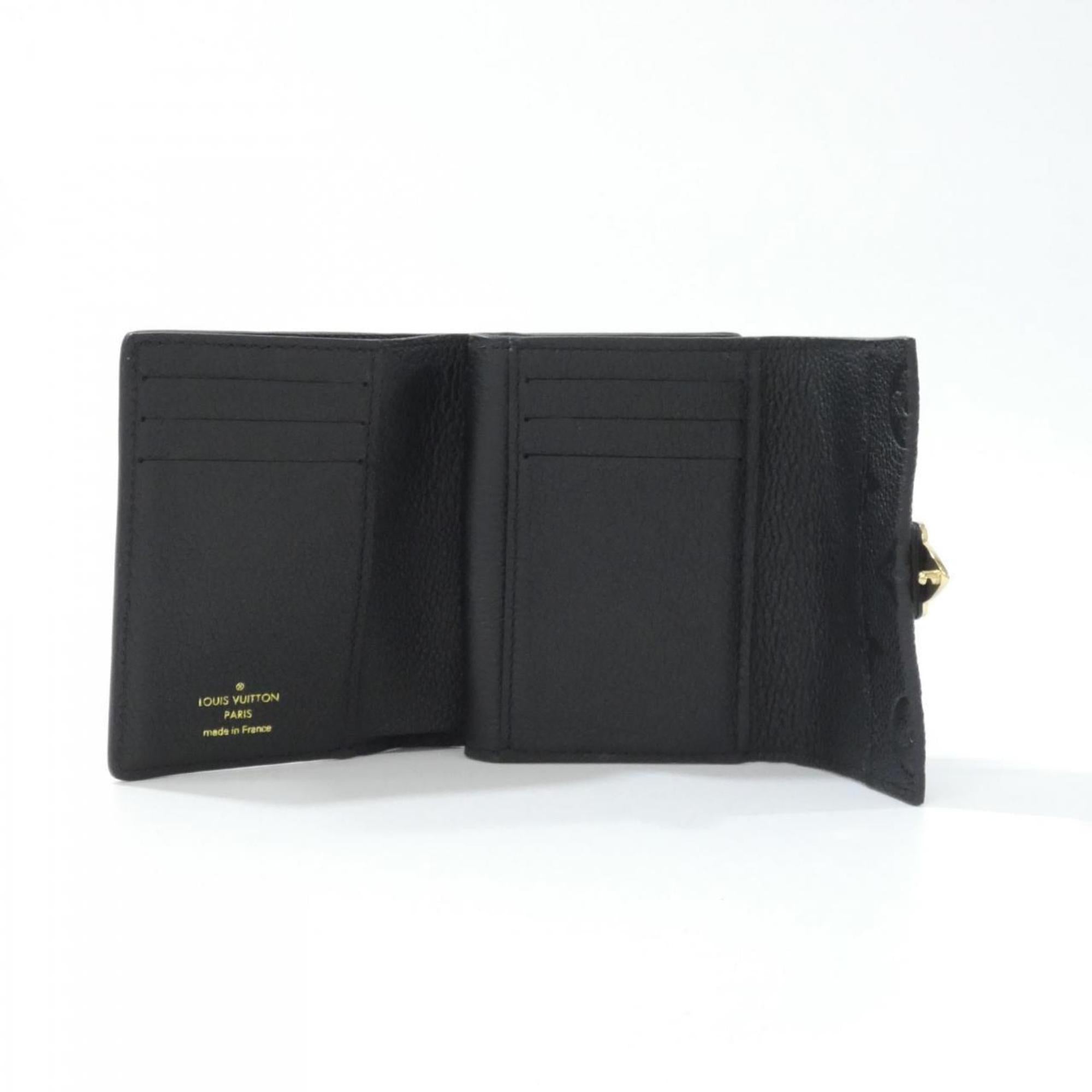 Louis Vuitton Black Leather Wallet (Tri-Fold) (Pre-Owned)