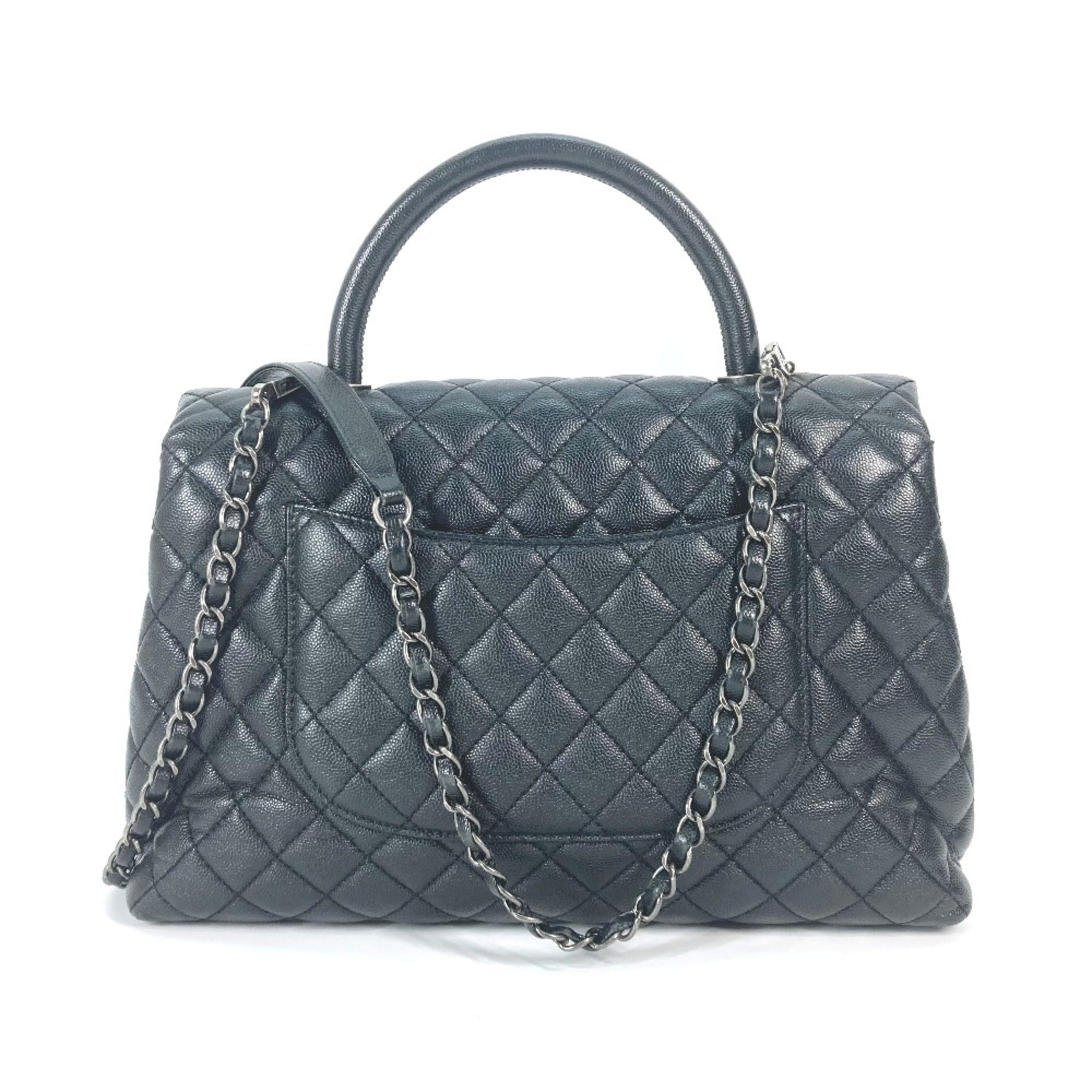 Chanel Black Leather Handbag (Pre-Owned)