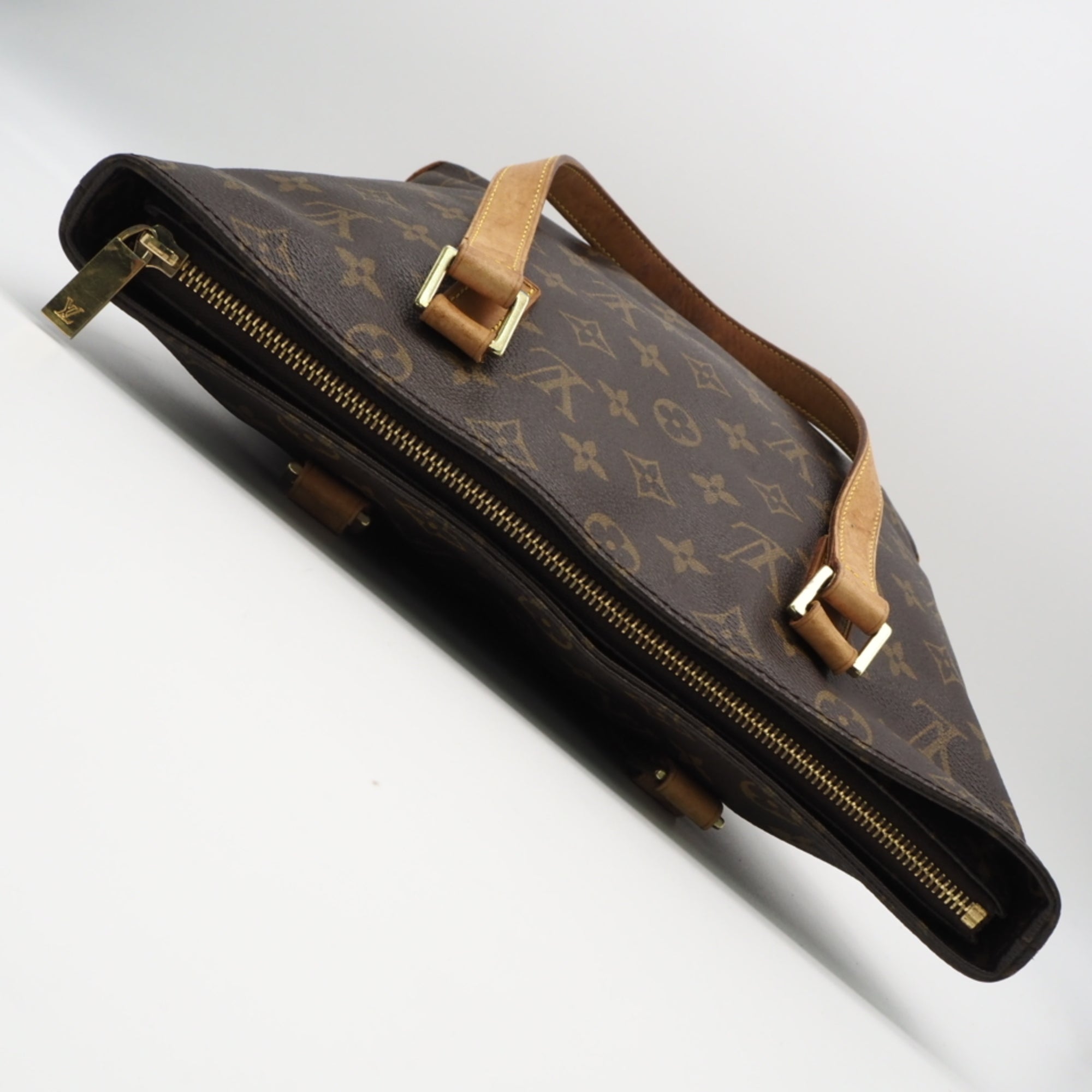 Louis Vuitton Monogram Beige Brown Coated Canvas Leather Handbag (Pre-Owned)