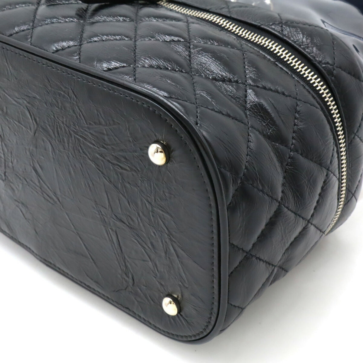 Chanel Black Vinyl Leather Shoulder Bag (Pre-Owned)