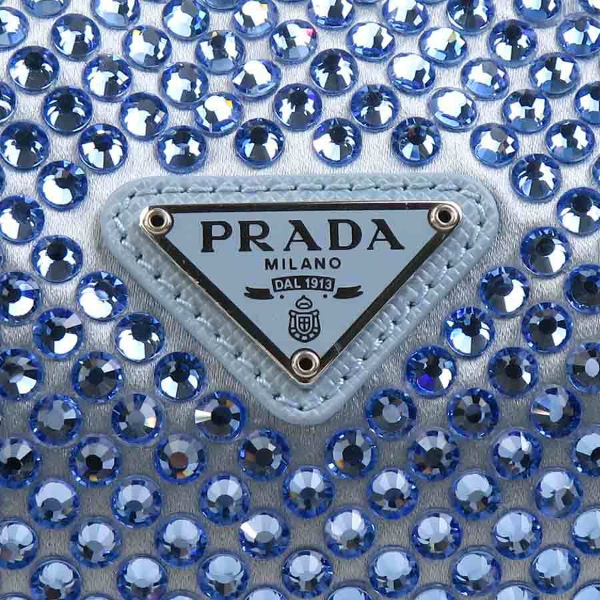 Prada Blue Silk Viscose Handbag (Pre-Owned)