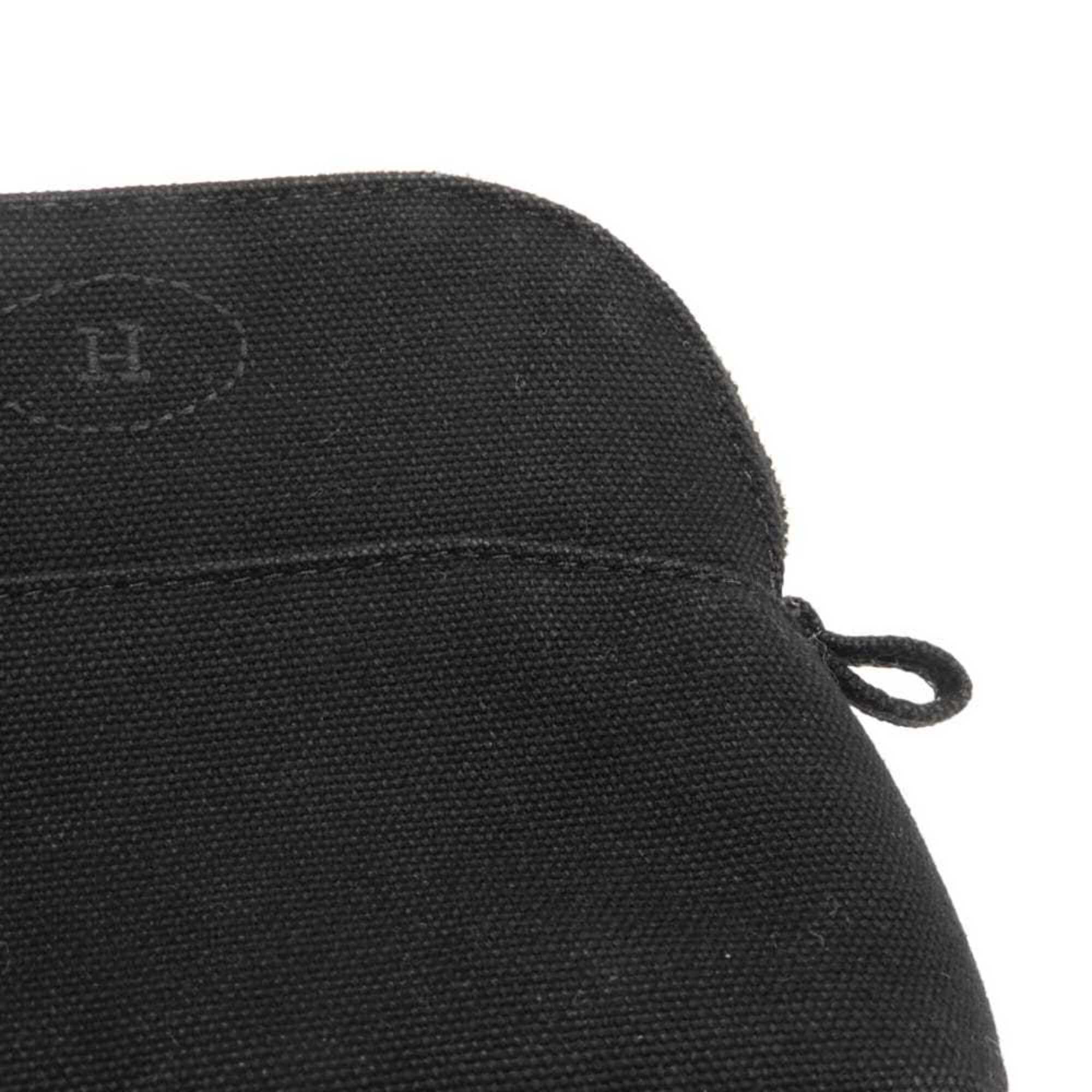 Hermes Black Orange Cotton Clutch Bag Pouch (Pre-Owned)