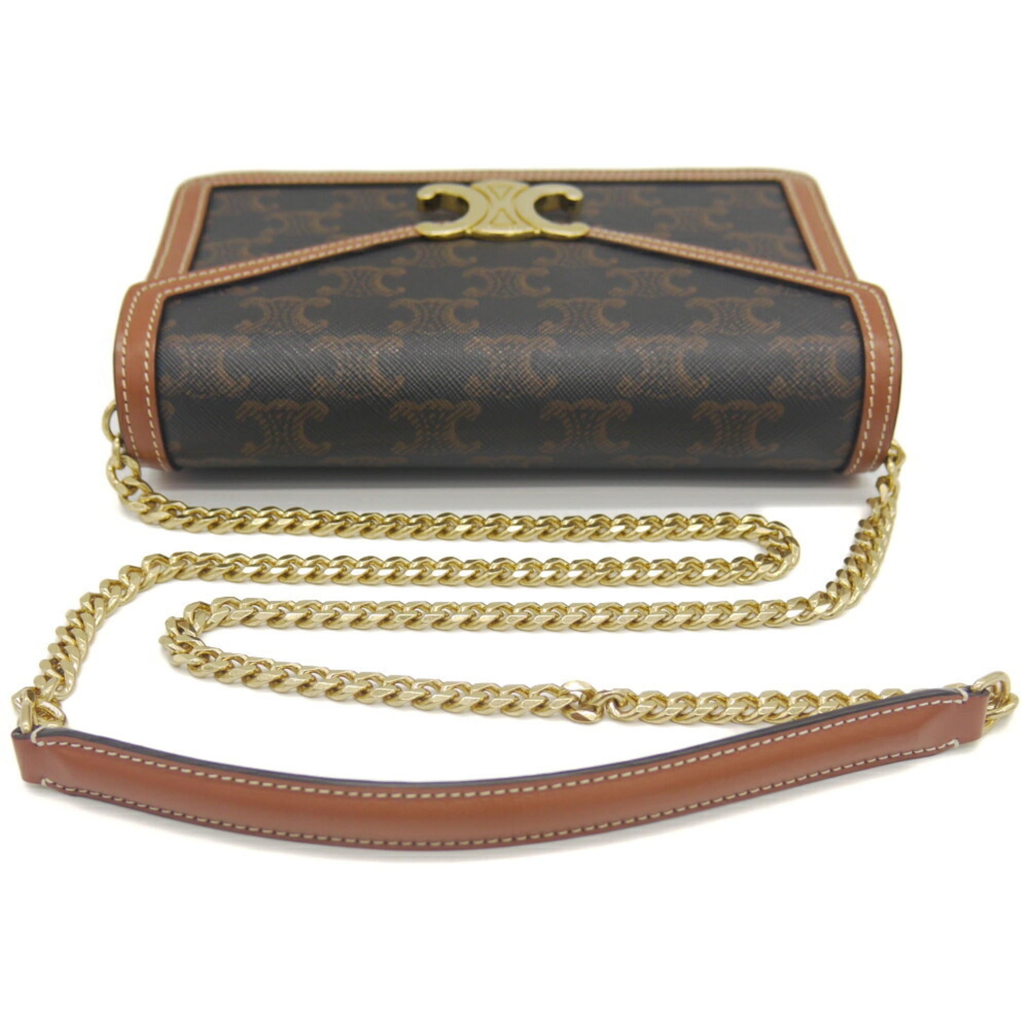Celine Brown Canvas Leather Shoulder Bag (Pre-Owned)