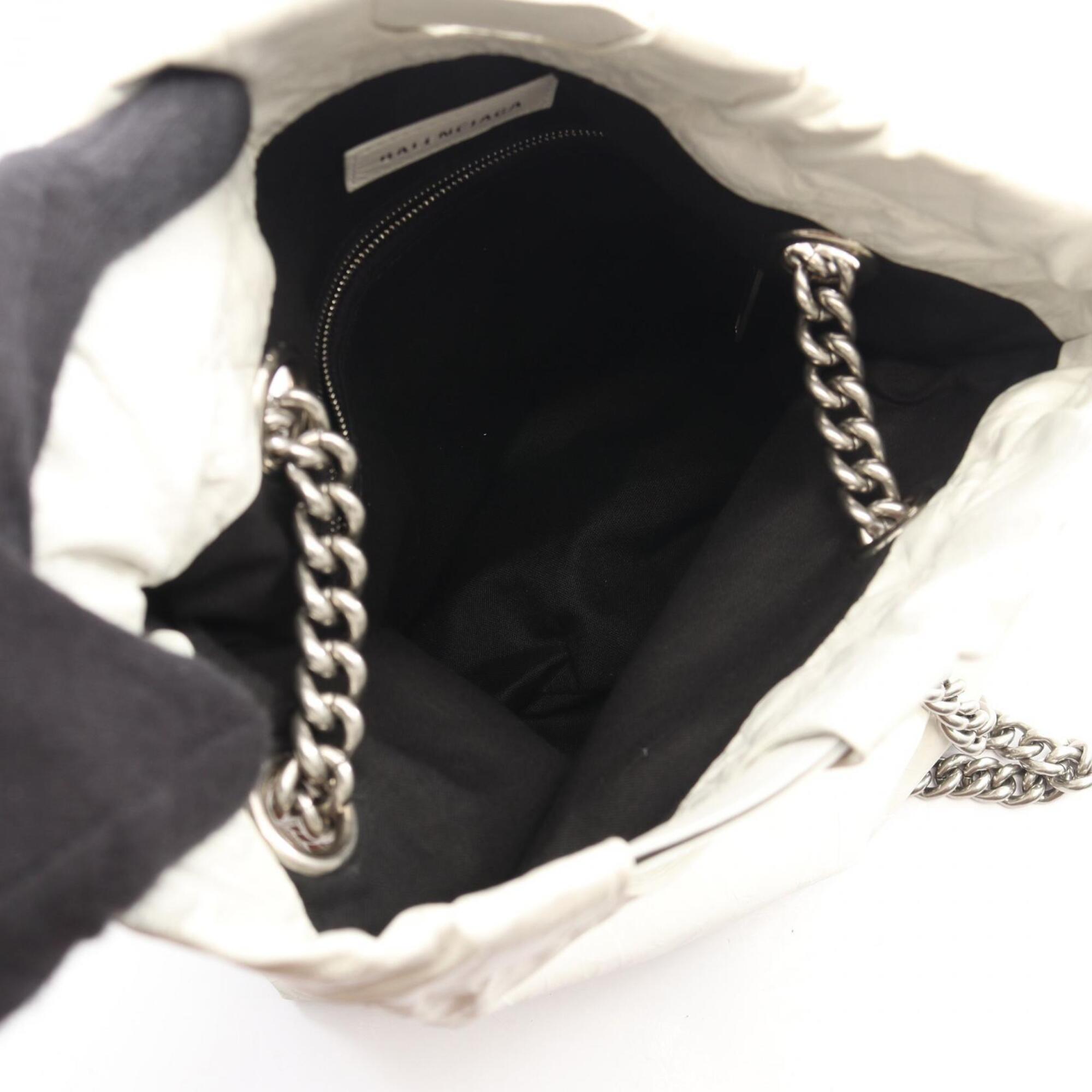 Balenciaga White Leather Handbag Shoulder Bag Tote Bag (Pre-Owned)