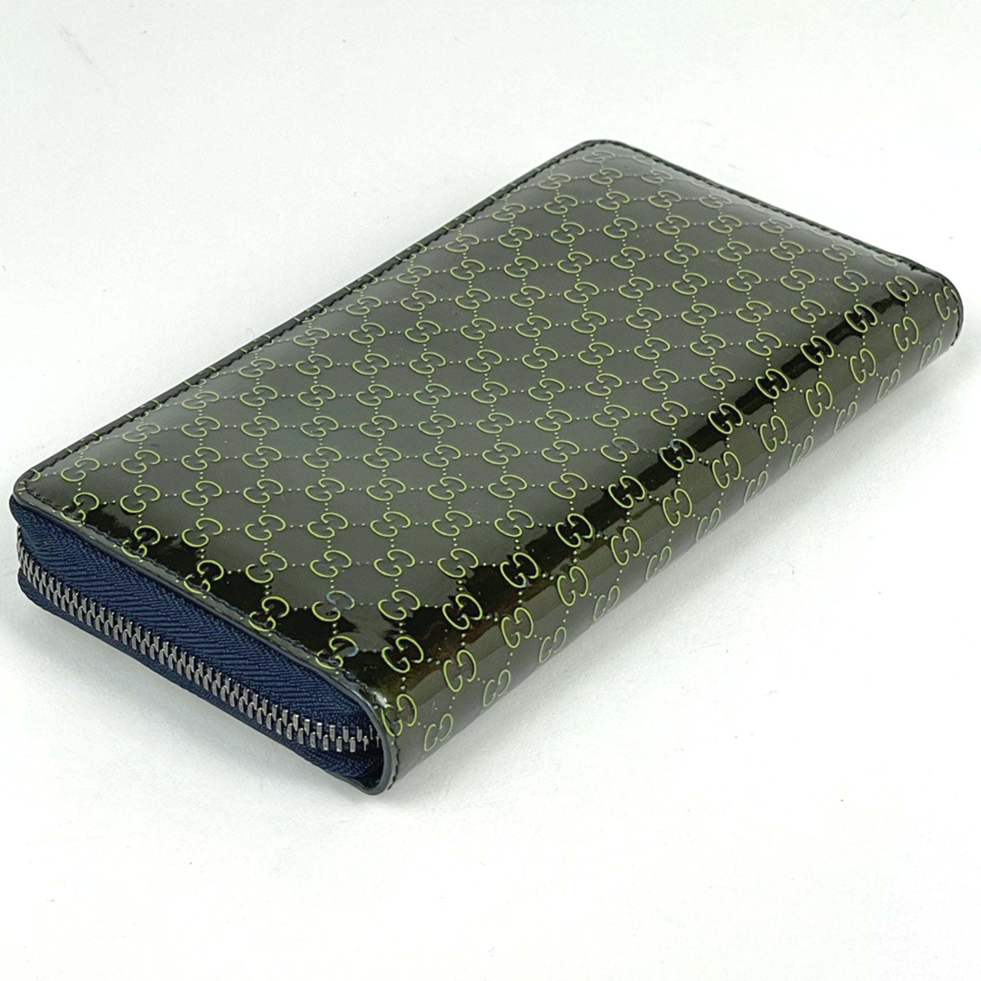 Gucci Green Patent Leather Long Wallet (Bi-Fold) (Pre-Owned)