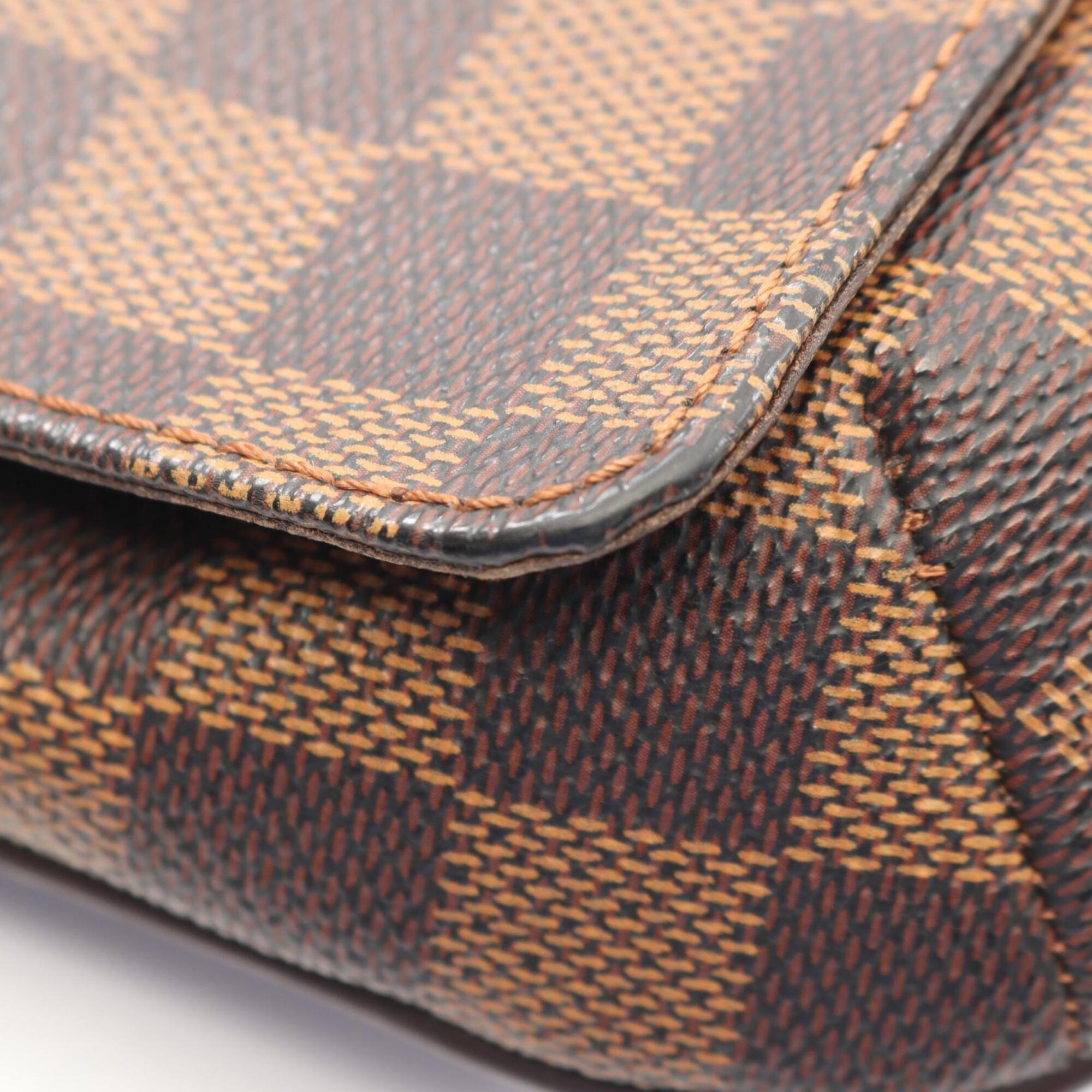 Louis Vuitton Brown Ebene Coated Canvas Leather Handbag Shoulder Bag (Pre-Owned)