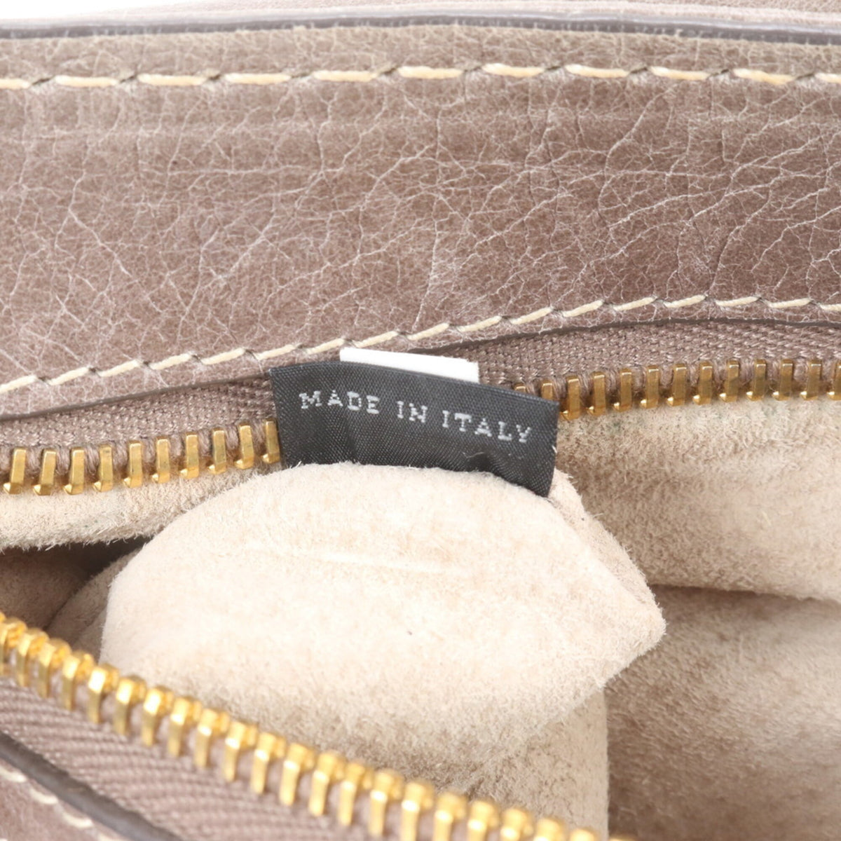 Prada Gray Leather Shoulder Bag (Pre-Owned)