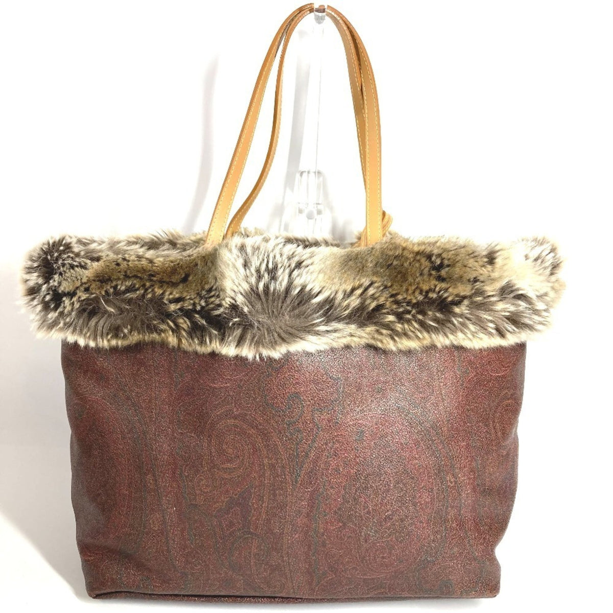 Etro Brown Pvc Leather Handbag Pouch Shoulder Bag Tote Bag (Pre-Owned)