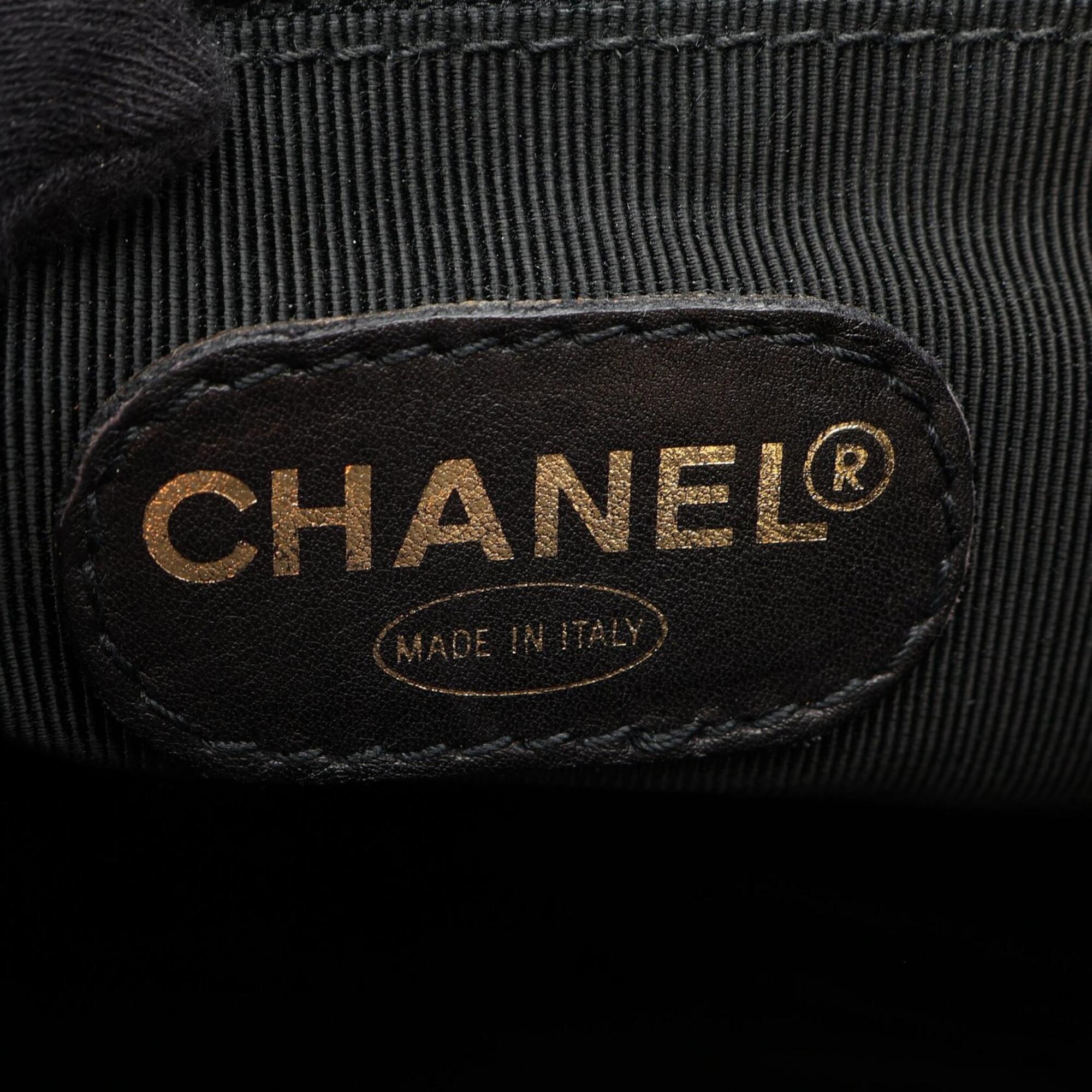 Chanel Black Grained Calfskin Backpack Handbag (Pre-Owned)