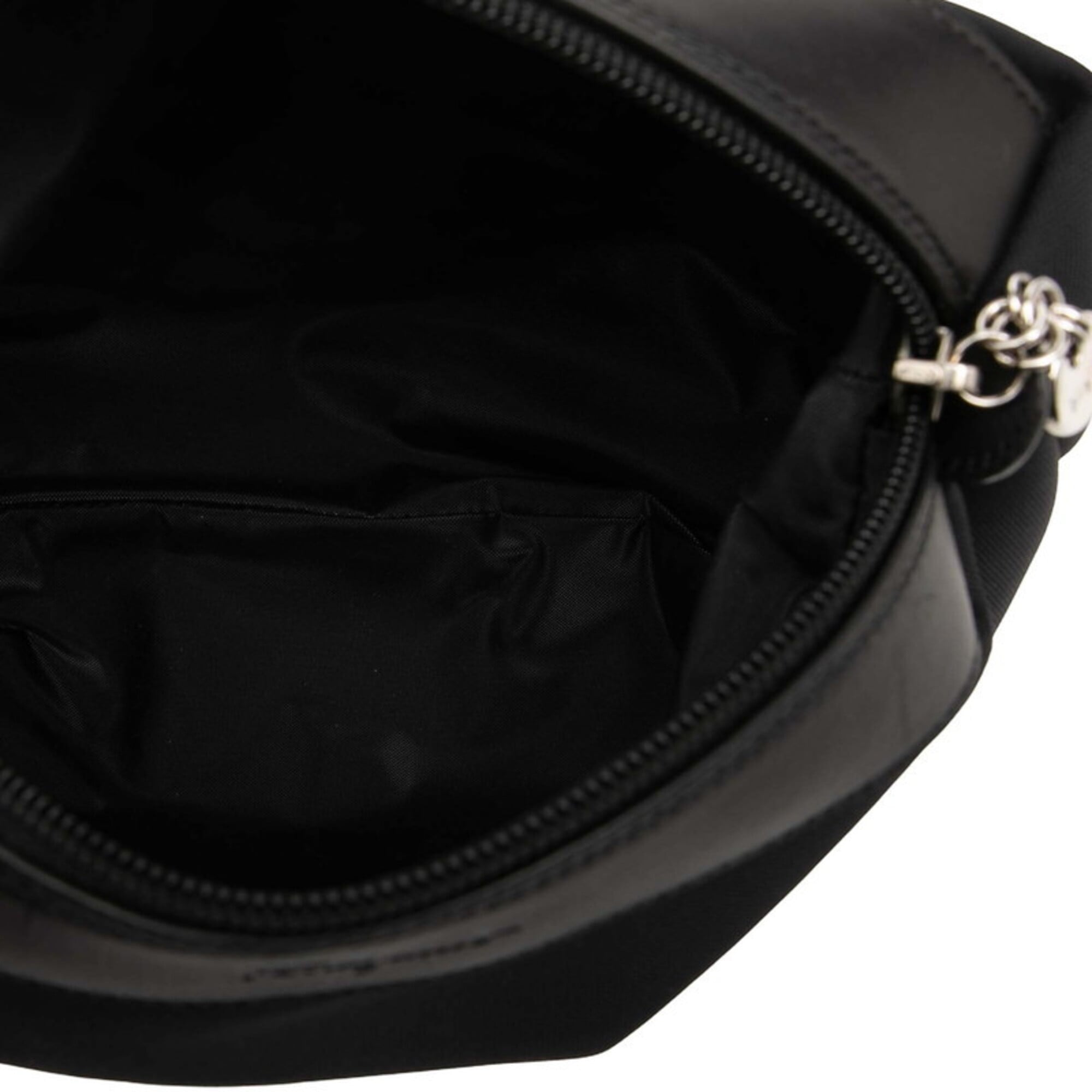 Salvatore Ferragamo Black Canvas Leather Handbag Pouch (Pre-Owned)