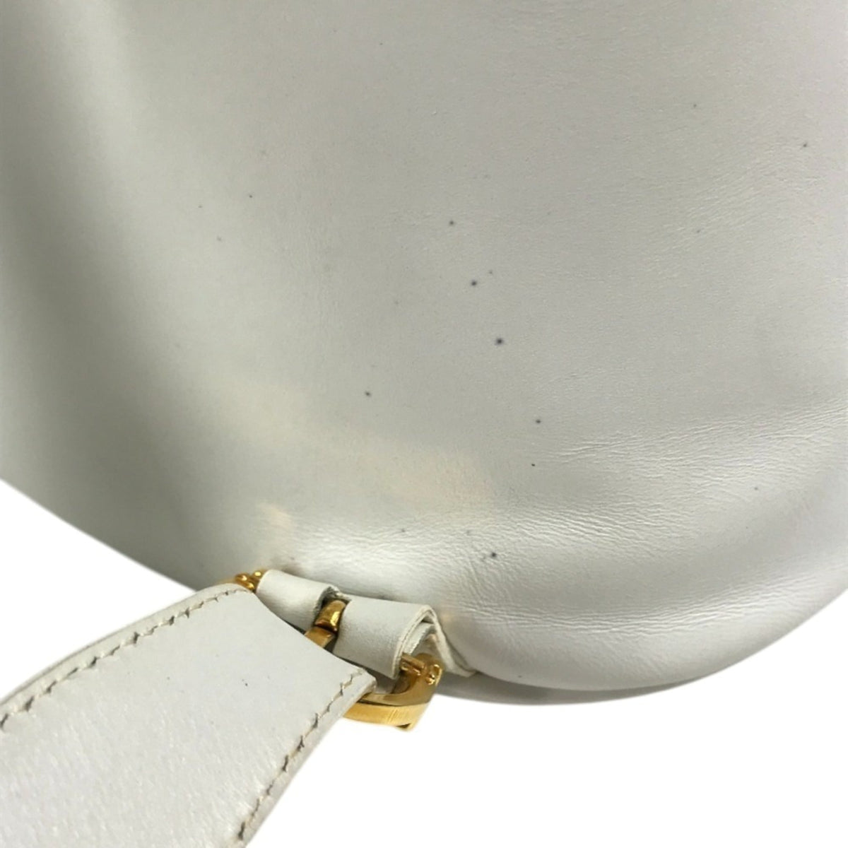 Salvatore Ferragamo Gancini White Straw Leather Backpack (Pre-Owned)