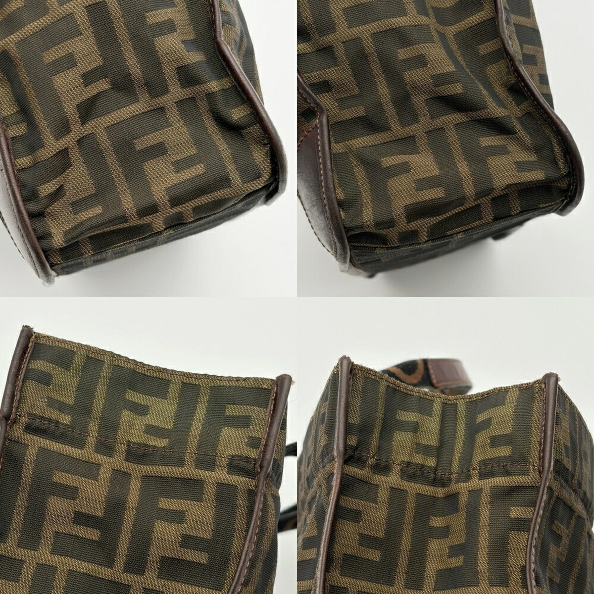 Fendi Brown Canvas Leather Tote Bag (Pre-Owned)