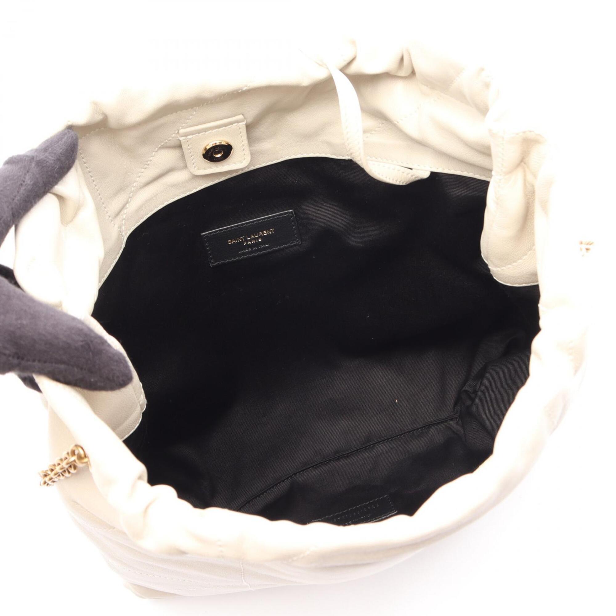 Yves Saint Laurent Ivory Leather Handbag Pouch Shoulder Bag (Pre-Owned)