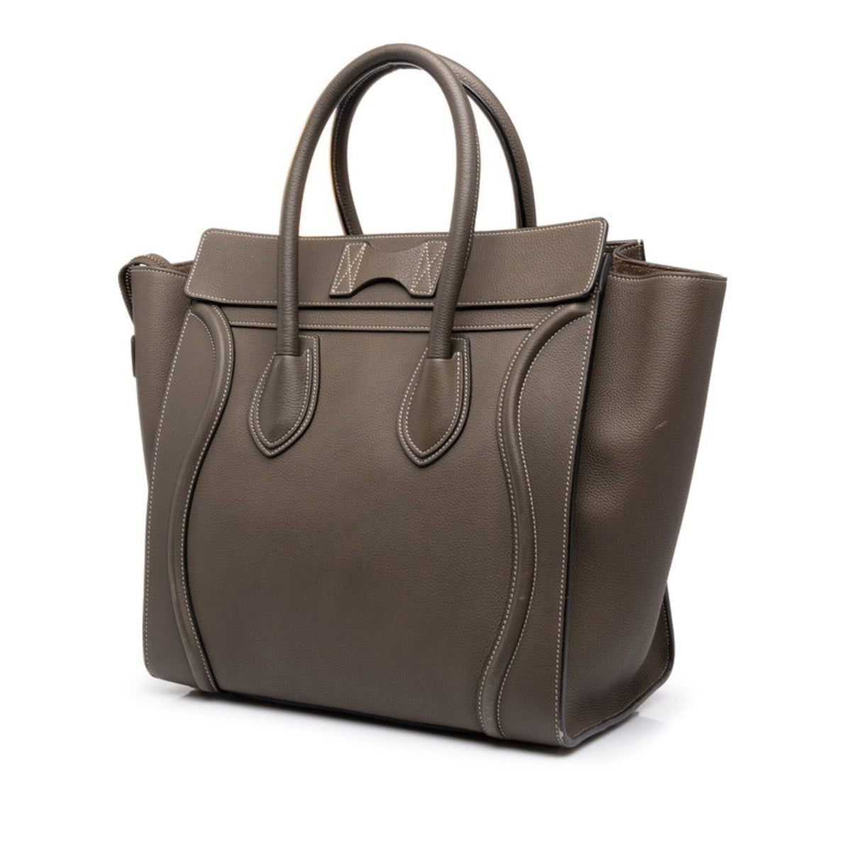 Celine Gray Khaki Leather Handbag (Pre-Owned)