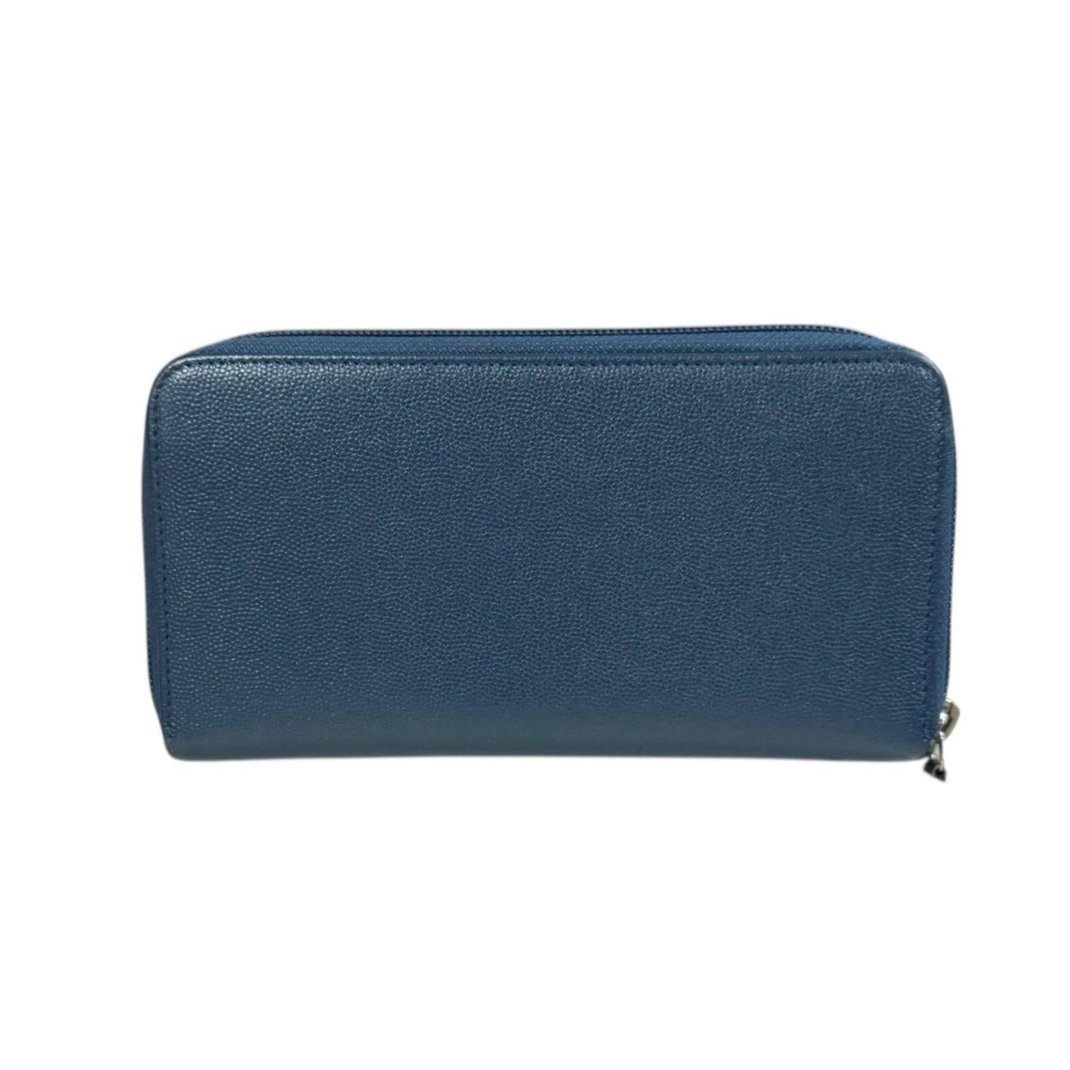 Chanel Blue Leather Long Wallet (Bi-Fold) (Pre-Owned)