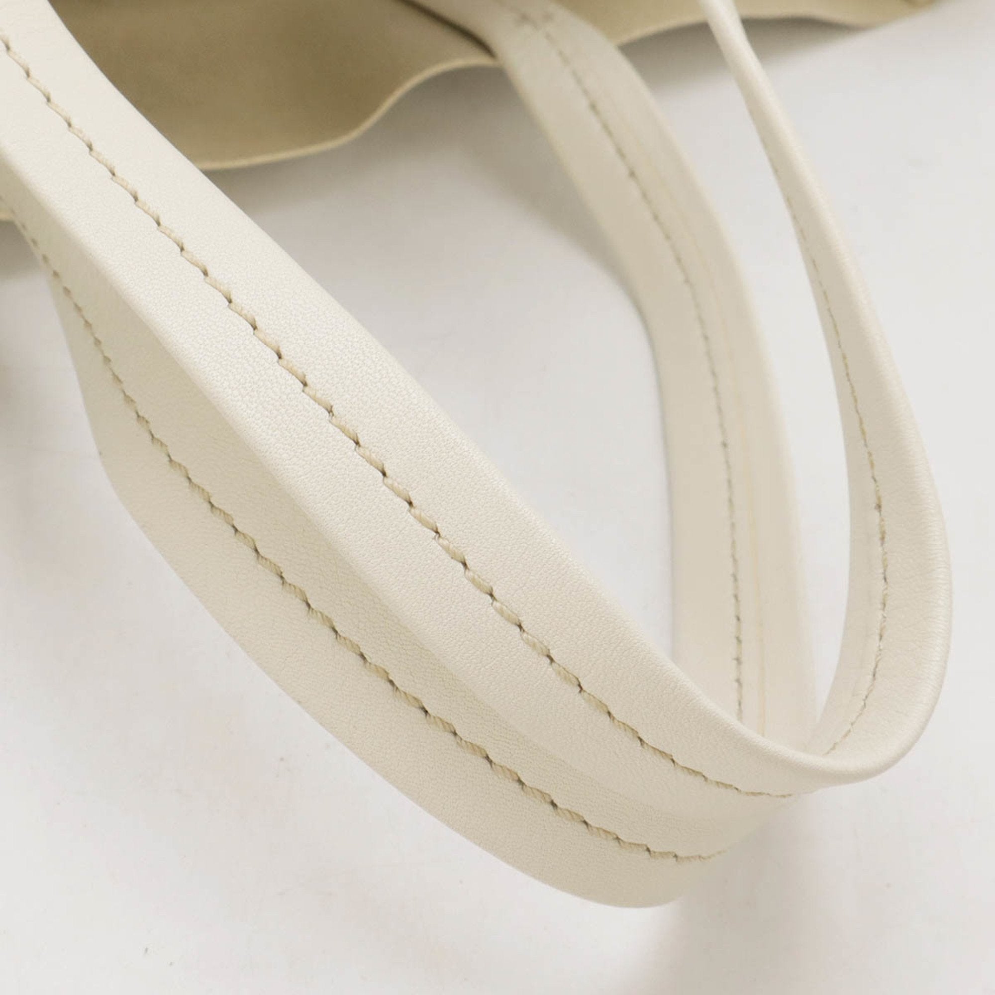 Celine Off-White Yellow Leather Shoulder Bag Tote Bag (Pre-Owned)