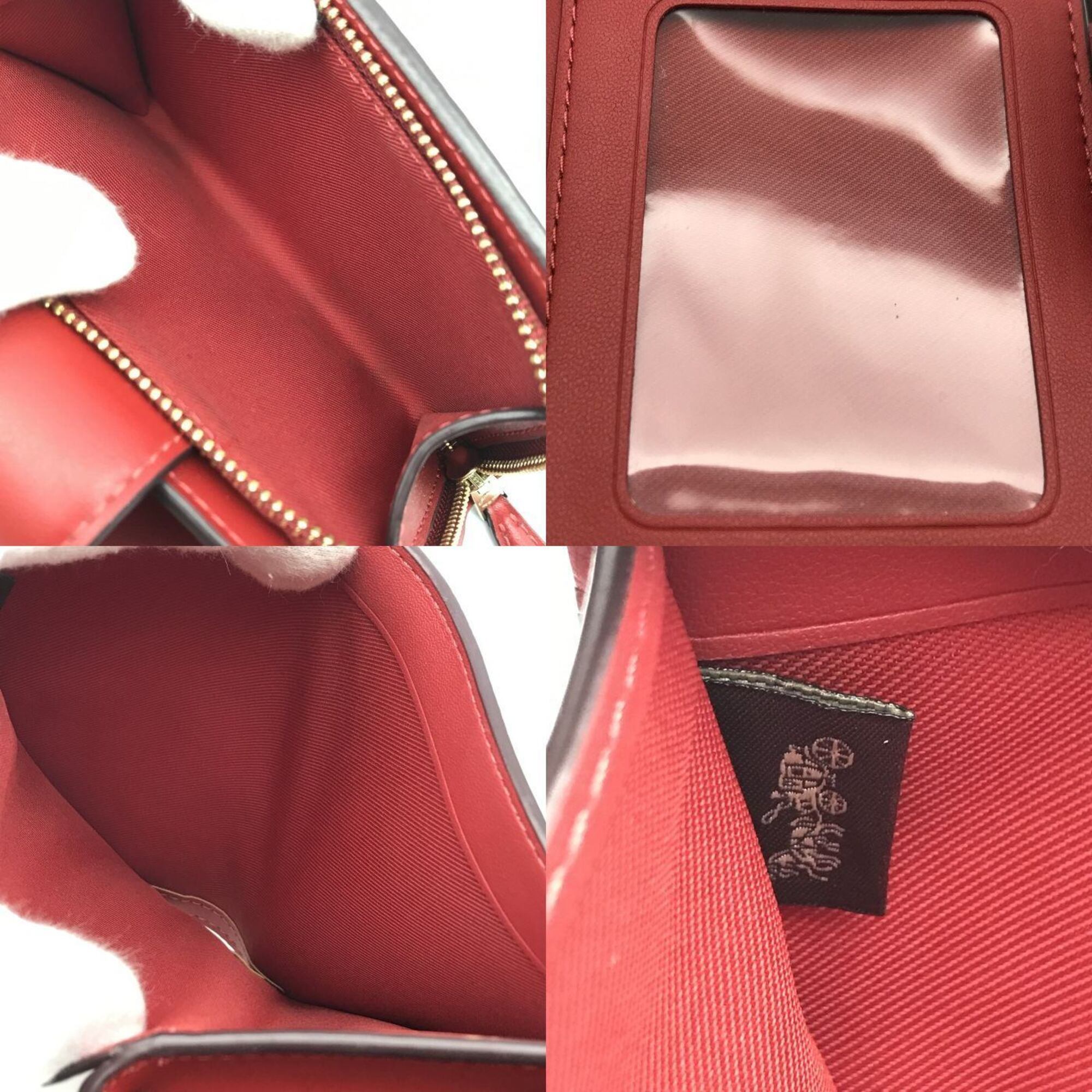 Coach Signature Brown Red Color Wallet (Bi-Fold) (Pre-Owned)