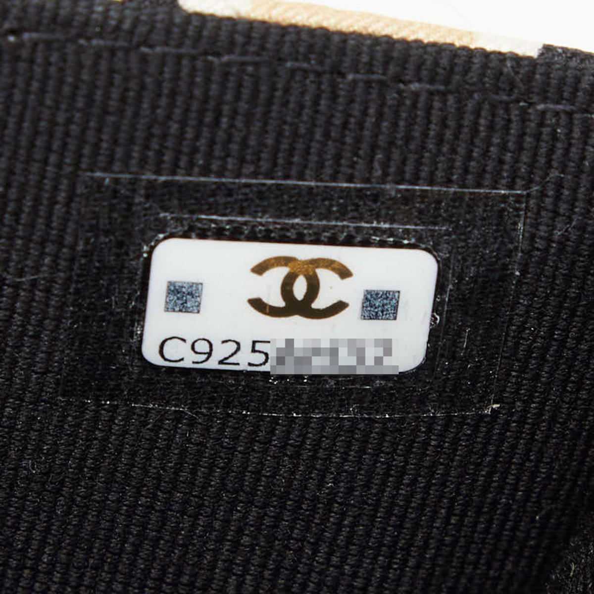 Chanel Beige Black Cotton Leather Shoulder Bag (Pre-Owned)