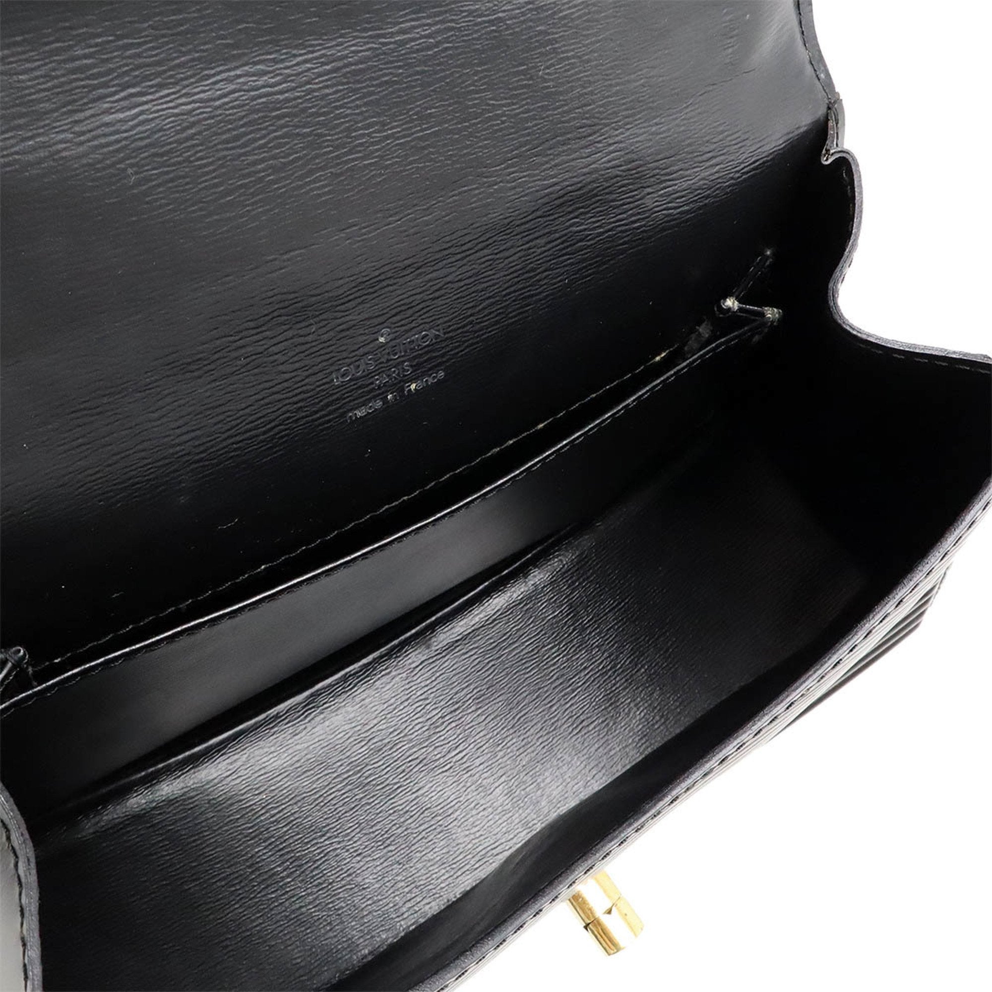 Louis Vuitton Noir Epi Leather Handbag Shoulder Bag (Pre-Owned)