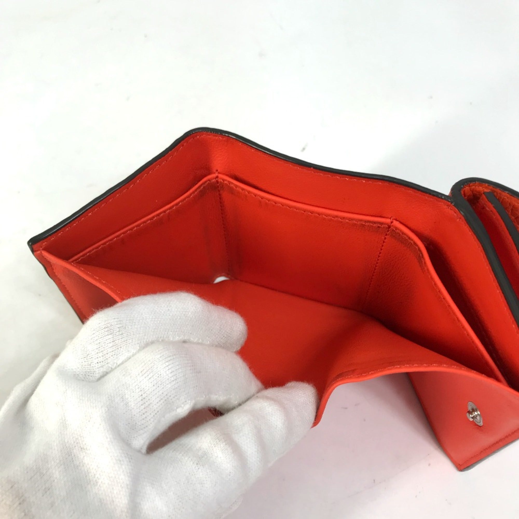 Fendi Orange Leather Wallet (Tri-Fold) (Pre-Owned)