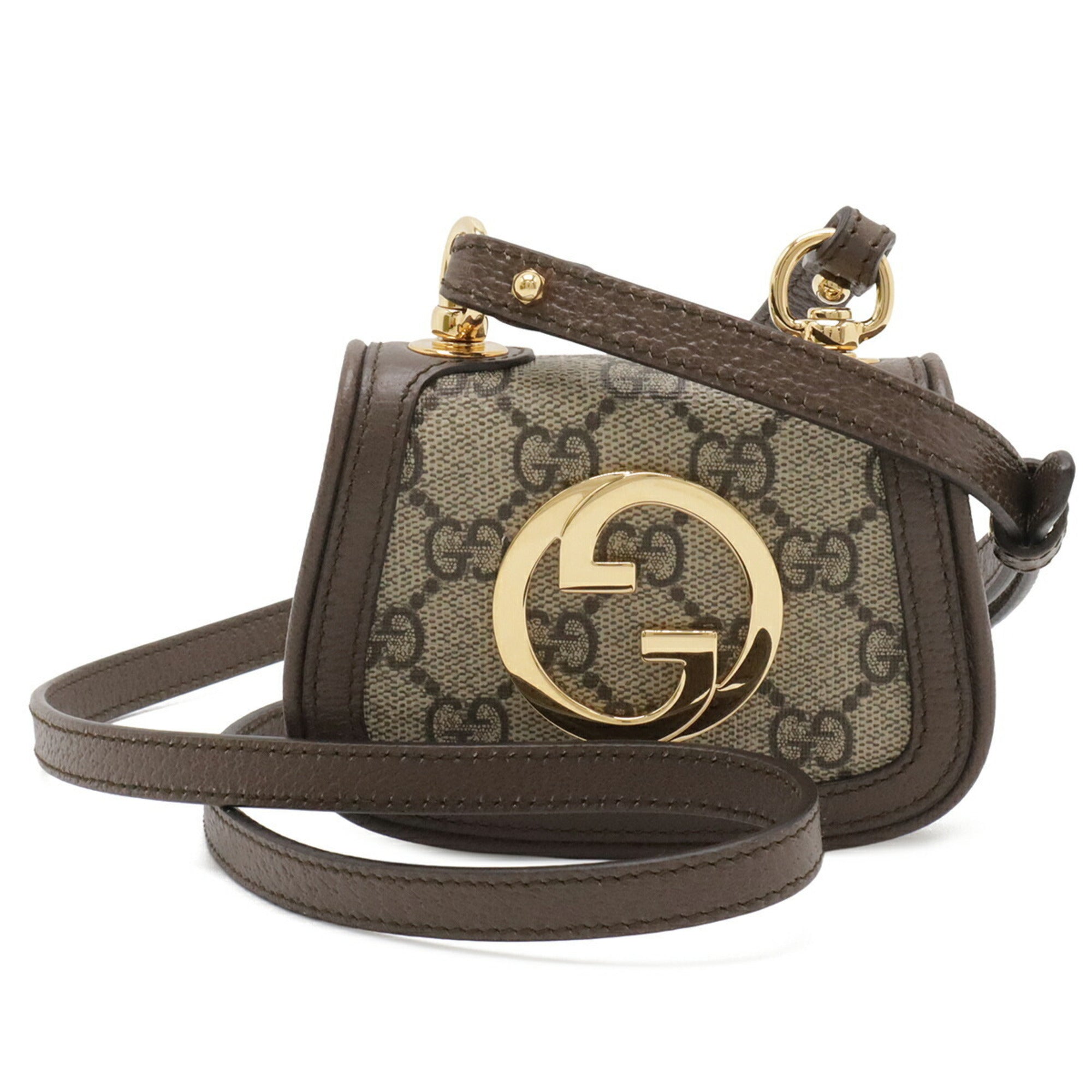 Gucci Beige Brown Gg Supreme Leather Shoulder Bag (Pre-Owned)