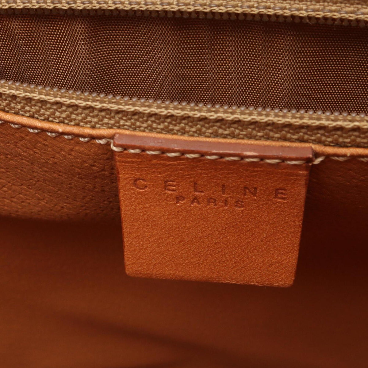 Celine Brown Coated Canvas Leather Handbag Tote Bag (Pre-Owned)