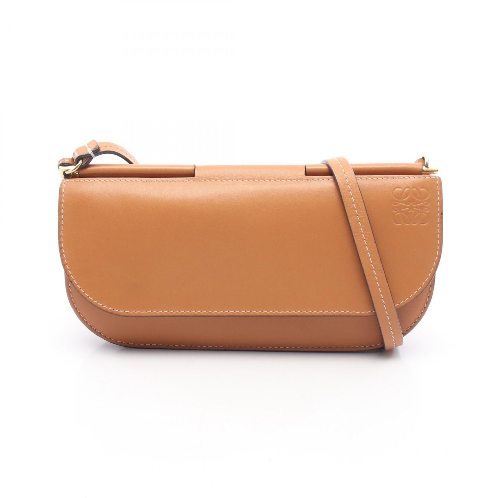 Loewe Brown Leather Handbag Shoulder Bag (Pre-Owned)