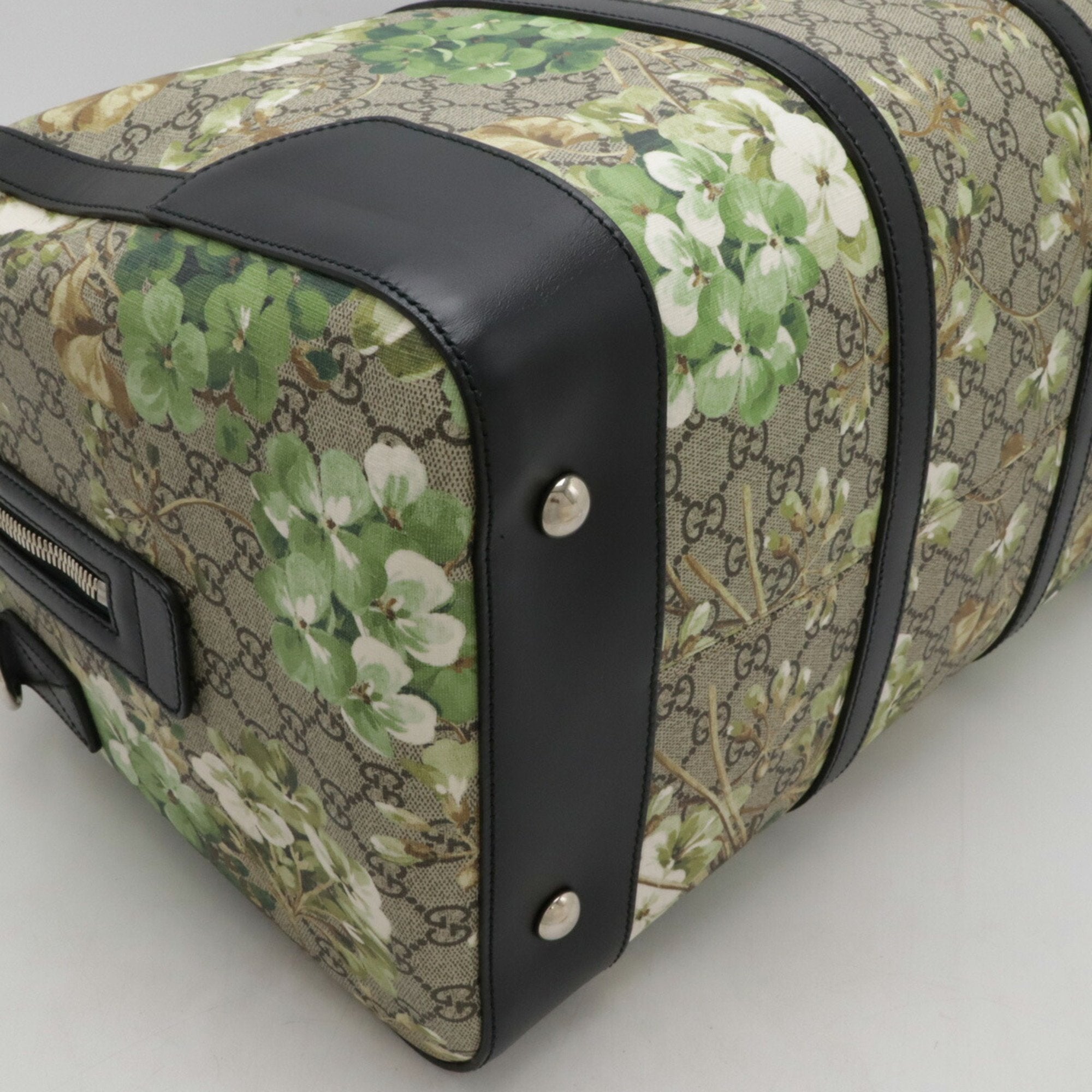 Gucci Beige Black Green Multi-Color Pvc Leather Boston Bag Shoulder Bag (Pre-Owned)