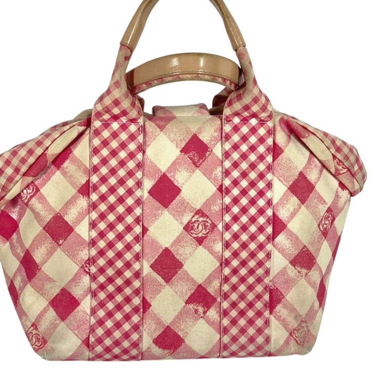 Chanel Pink Canvas Handbag Tote Bag (Pre-Owned)