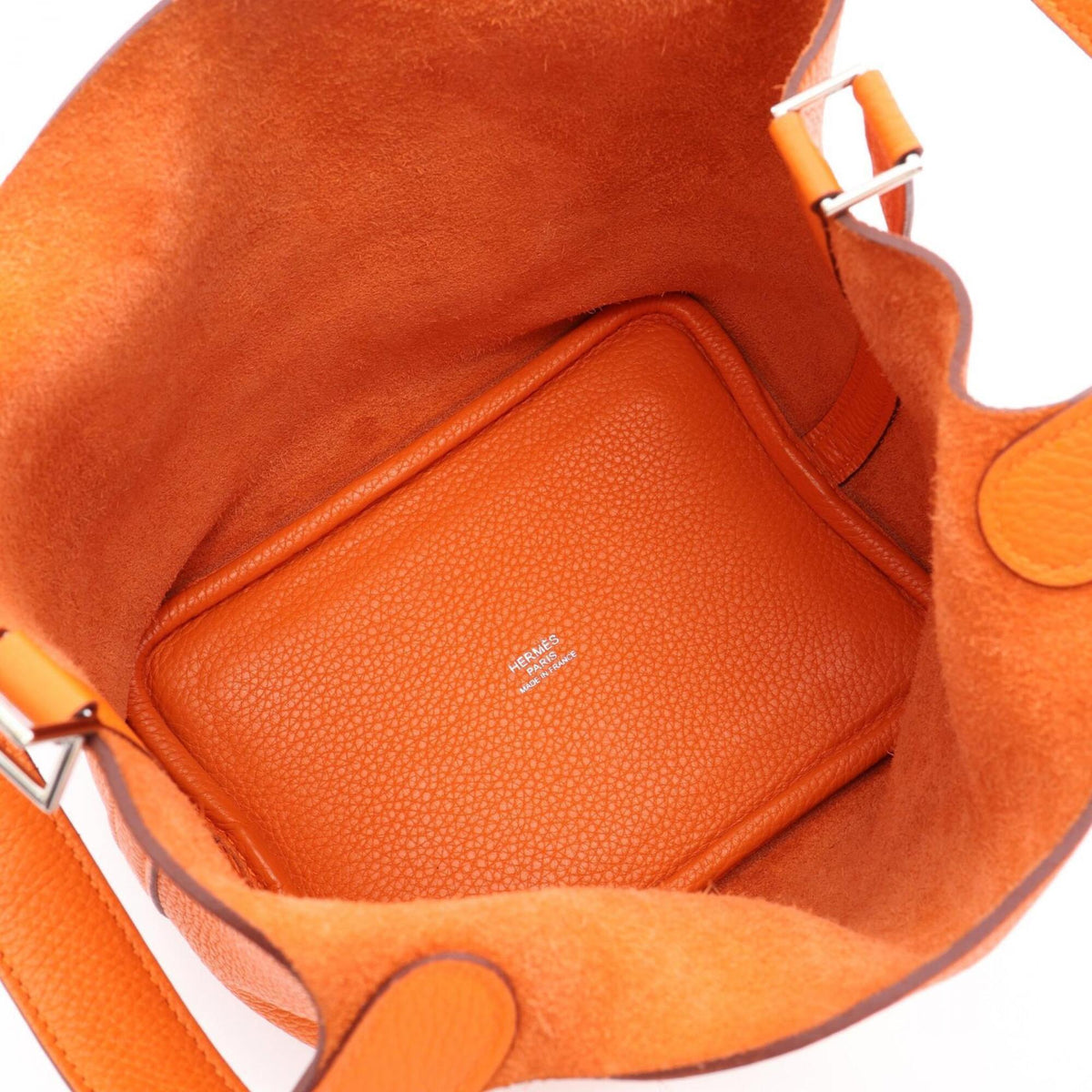 Hermes Orange Taurillon Clemence Leather Handbag (Pre-Owned)