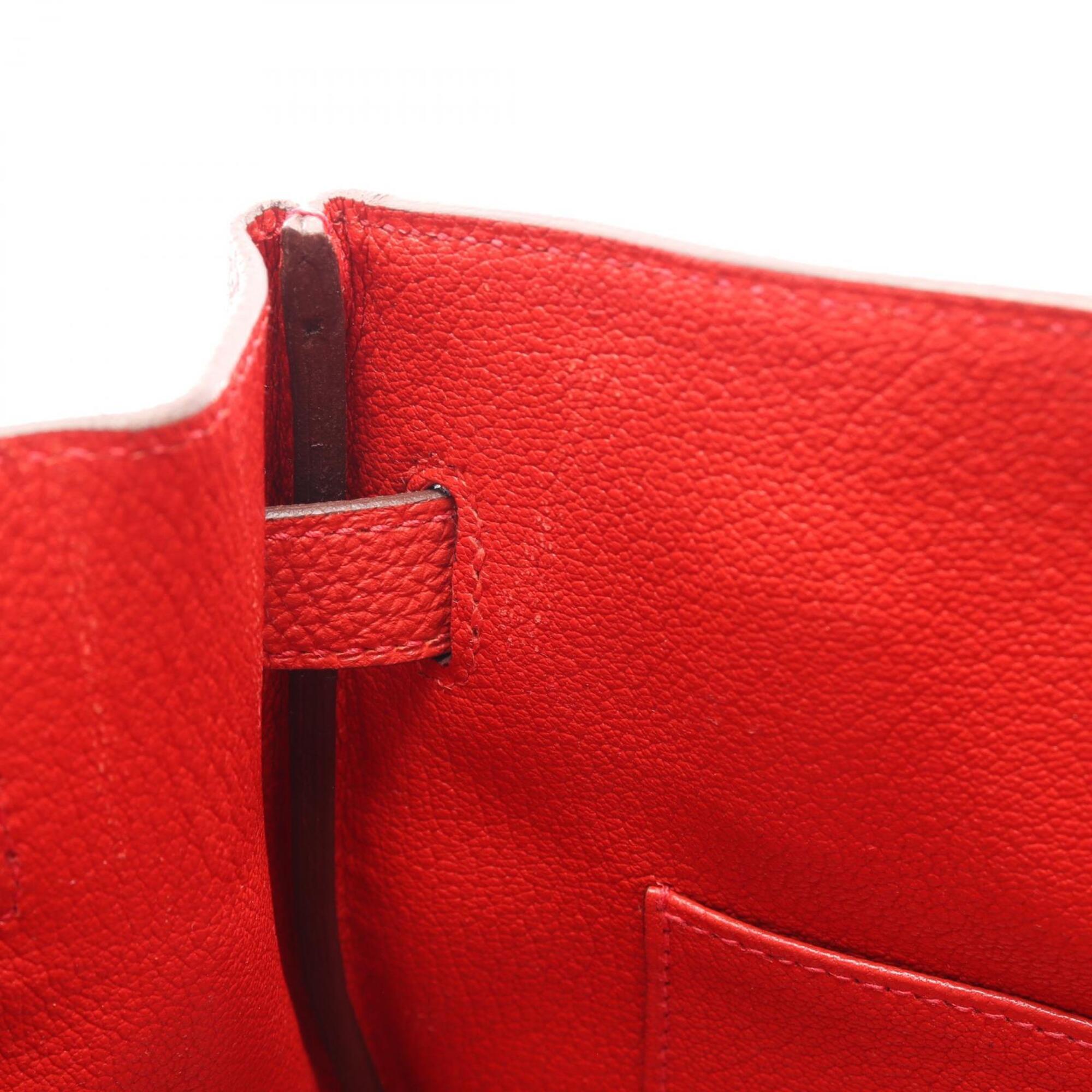 Hermes Red Color Togo Leather Handbag (Pre-Owned)