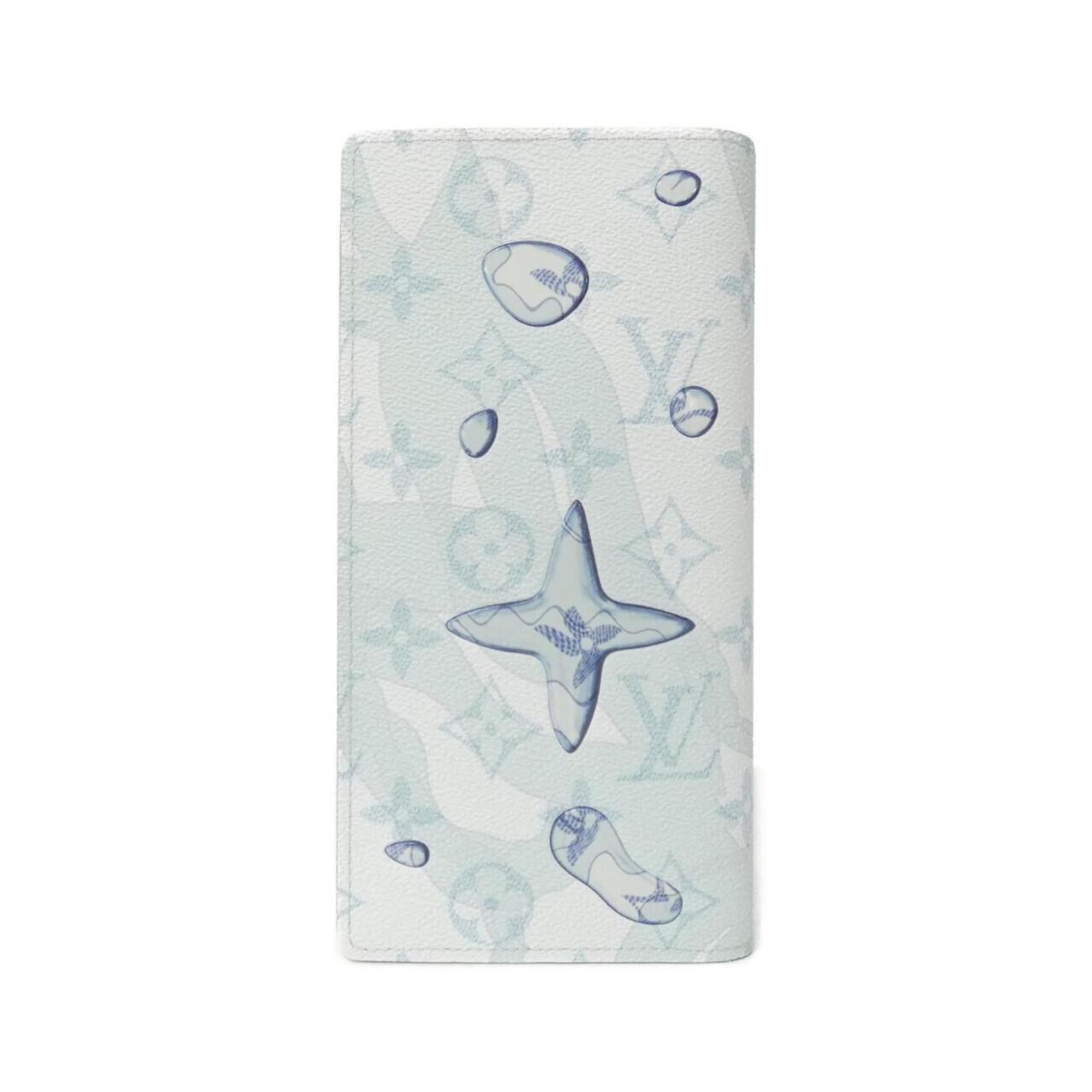 Louis Vuitton Light Blue Coated Canvas Long Wallet (Bi-Fold) (Pre-Owned)