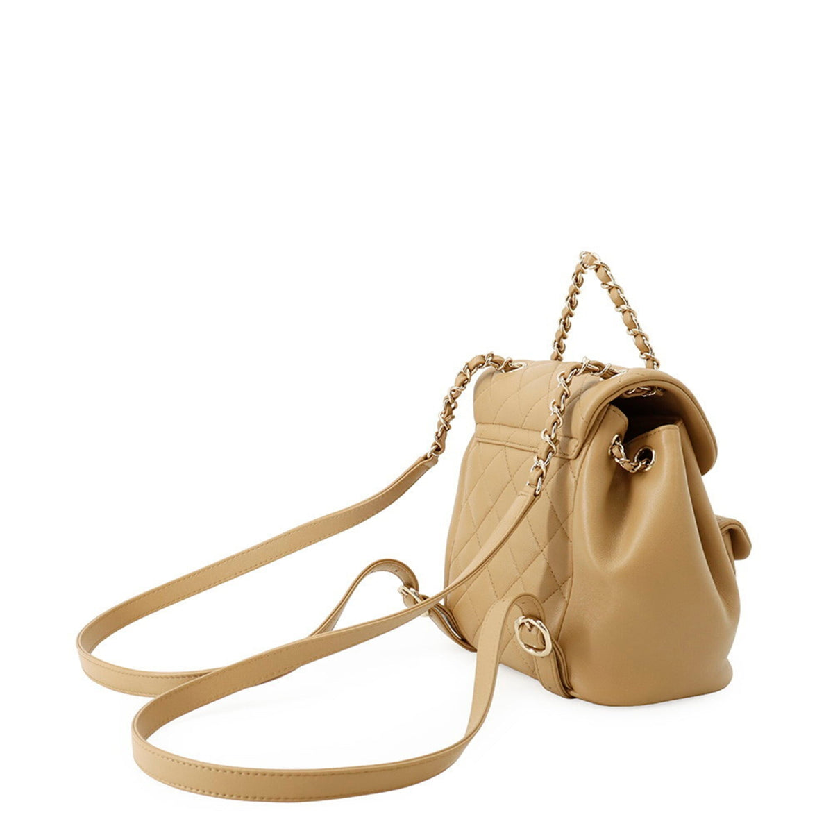Chanel Matelasse Beige Leather Backpack (Pre-Owned)