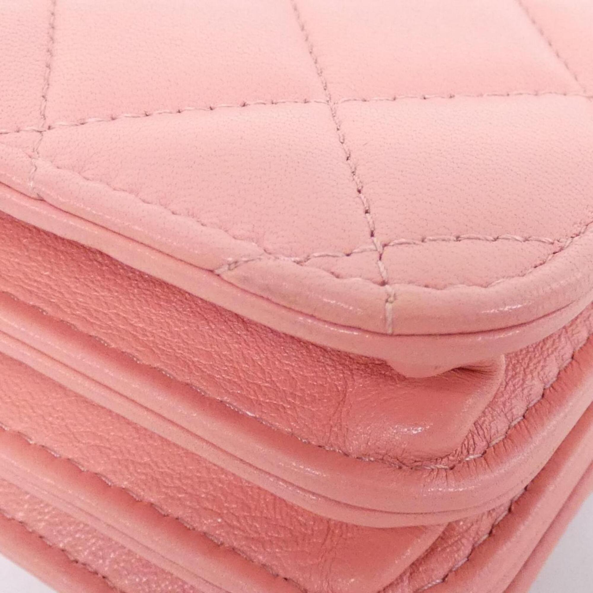 Chanel Pink Leather Shoulder Bag (Pre-Owned)