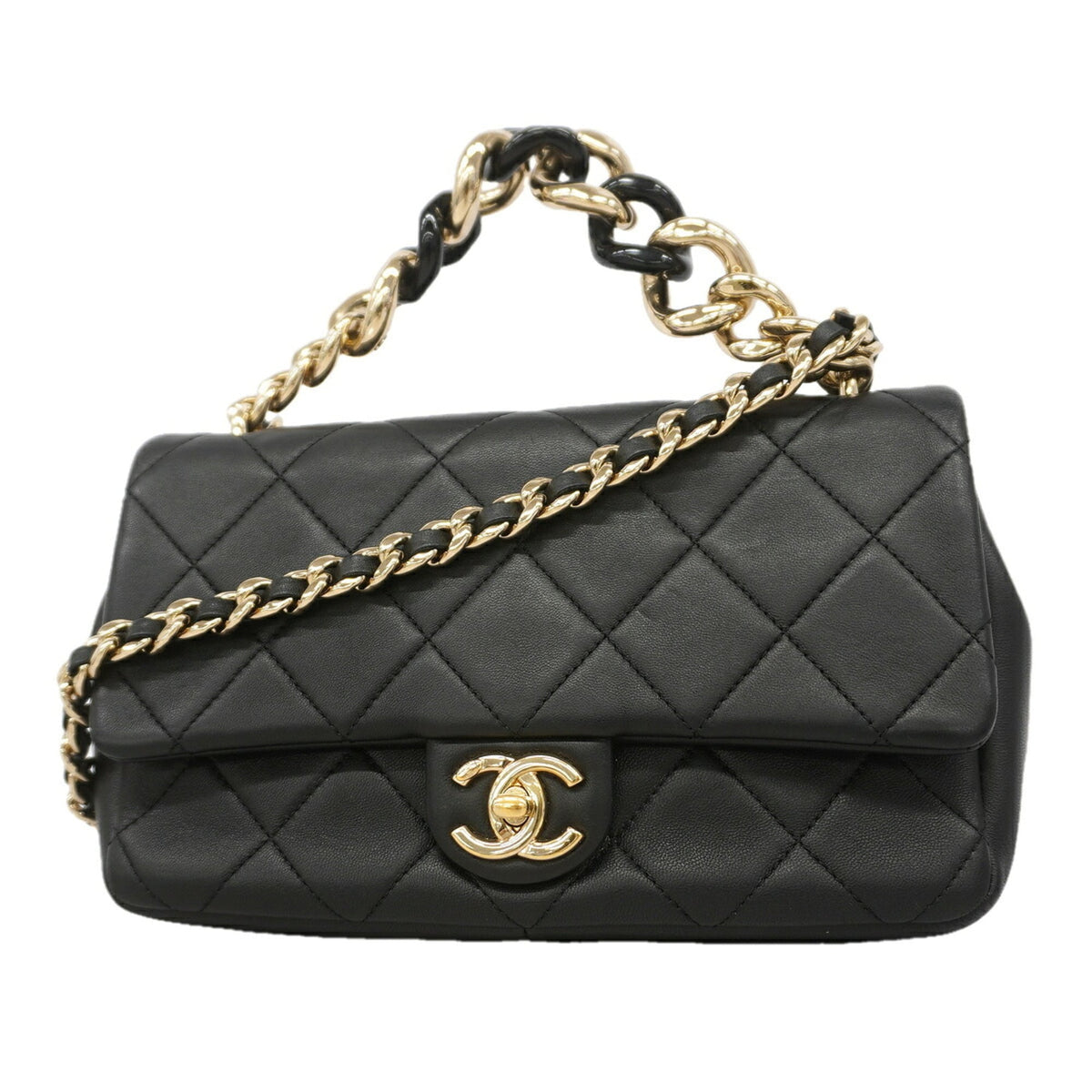Chanel Black Leather Handbag (Pre-Owned)