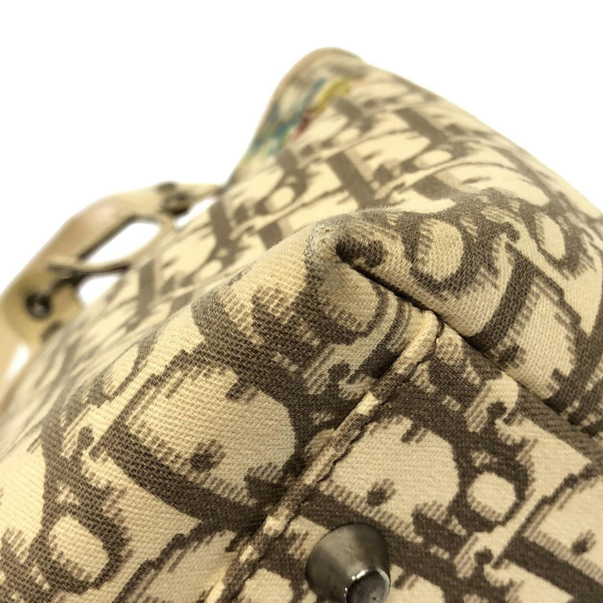 Christian Dior Ivory Multi-Color Canvas Handbag (Pre-Owned)