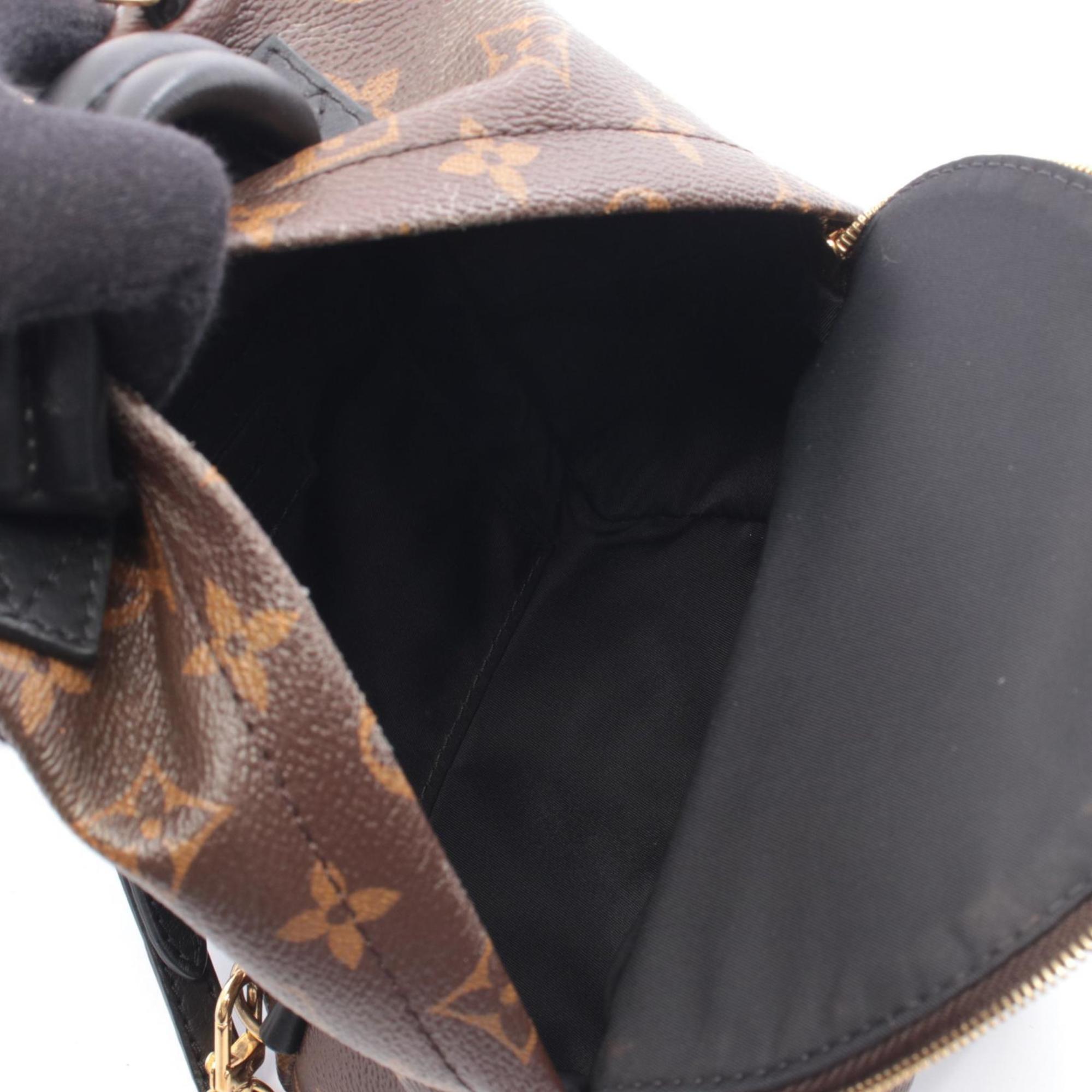 Louis Vuitton Black Brown Coated Canvas Leather Backpack Handbag (Pre-Owned)