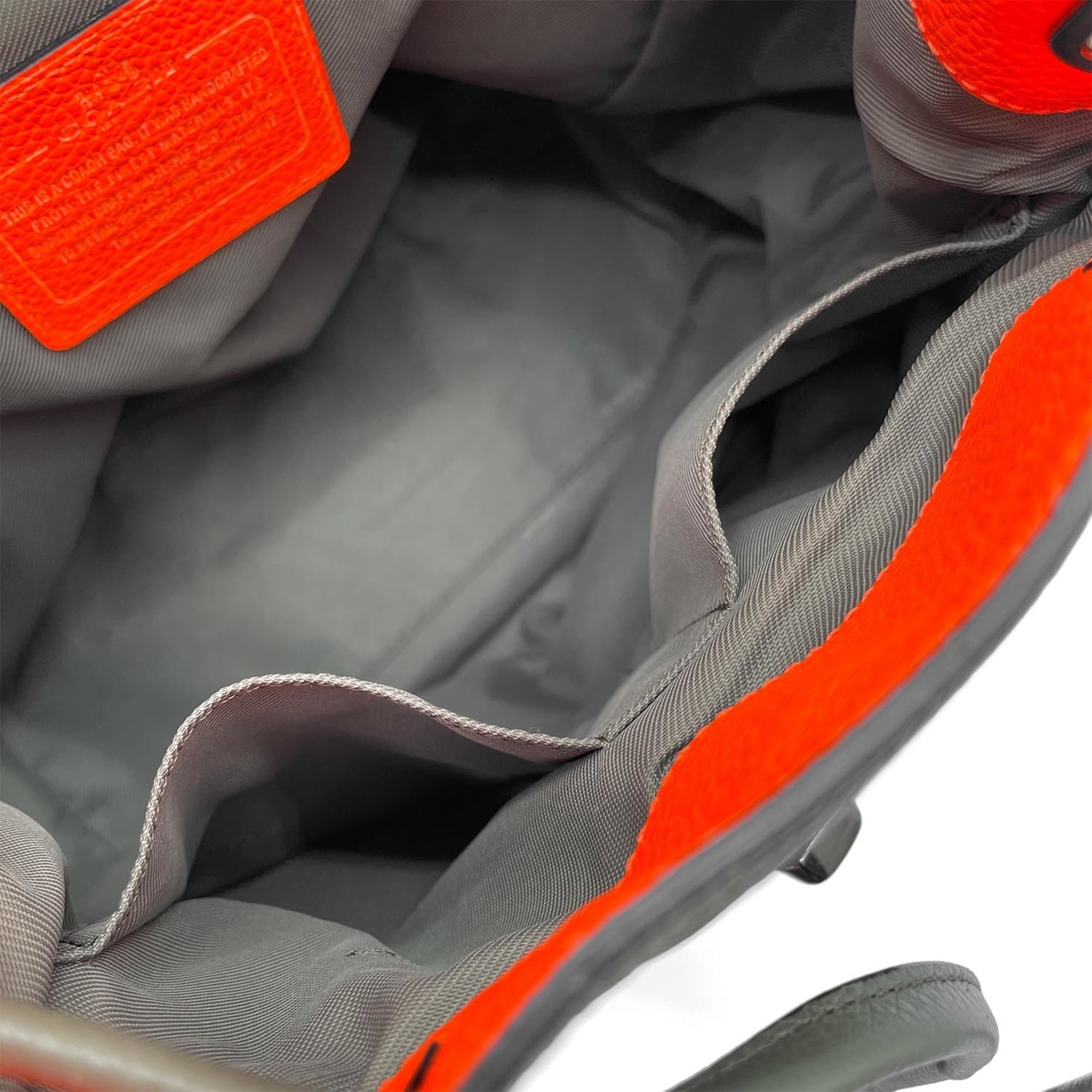 Coach Khaki Orange Leather Backpack (Pre-Owned)