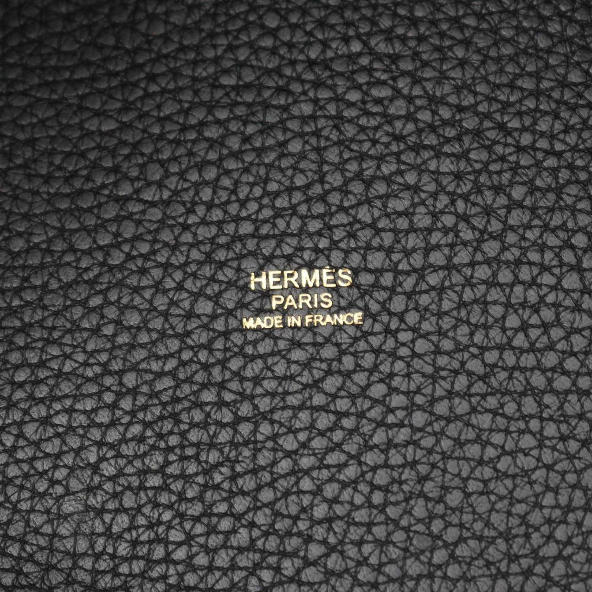 Hermes Black Taurillon Clemence Leather Handbag (Pre-Owned)
