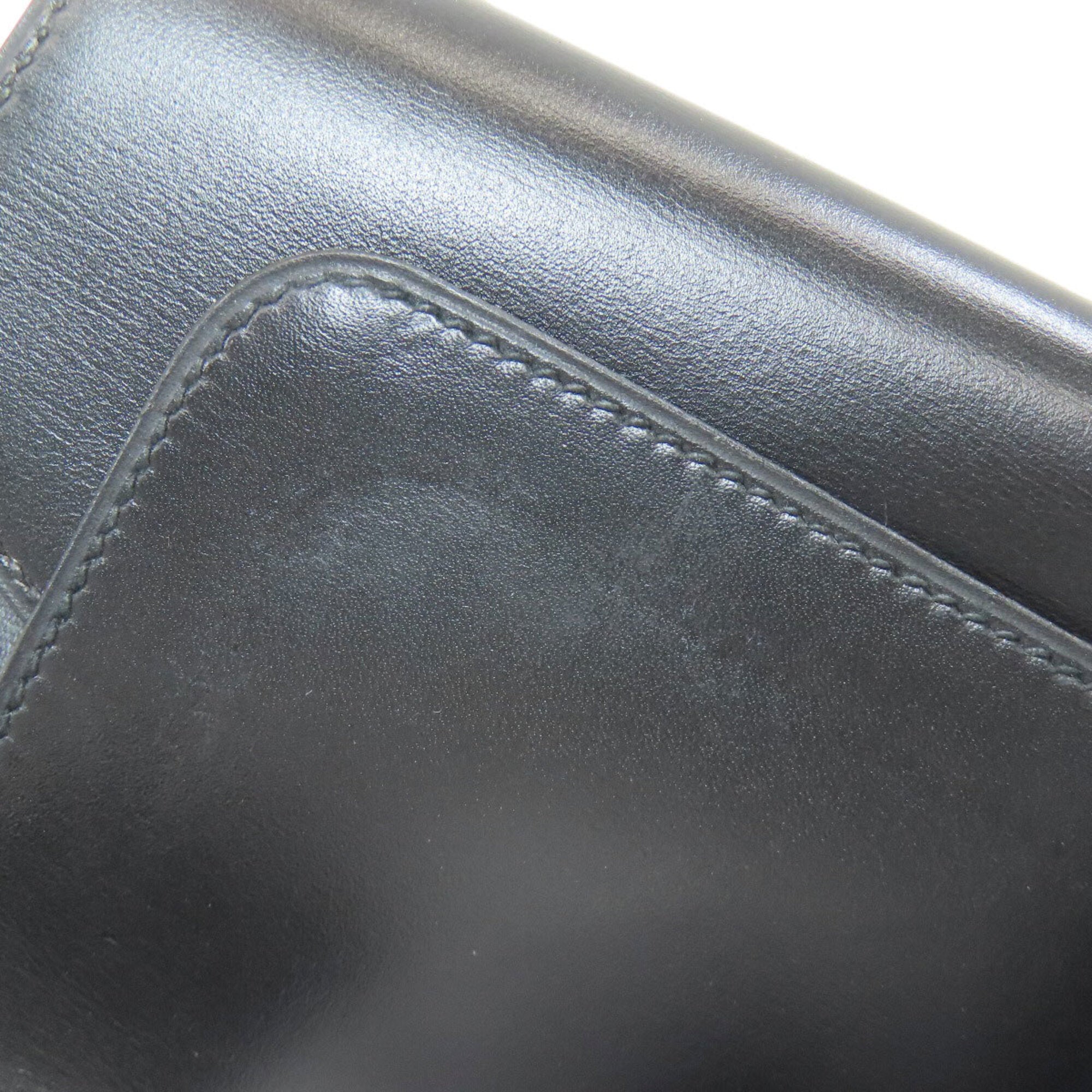 Hermes Black Box Calf Leather Wallet (Bi-Fold) (Pre-Owned)
