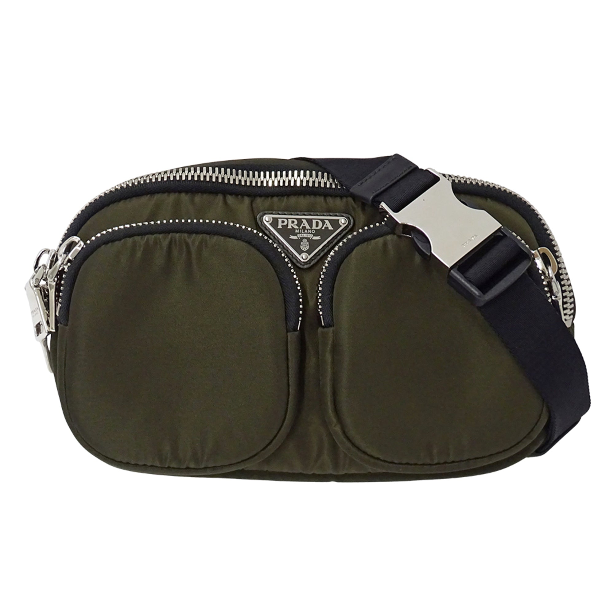 Prada Khaki Nylon Handbag Sling Bag (Pre-Owned)