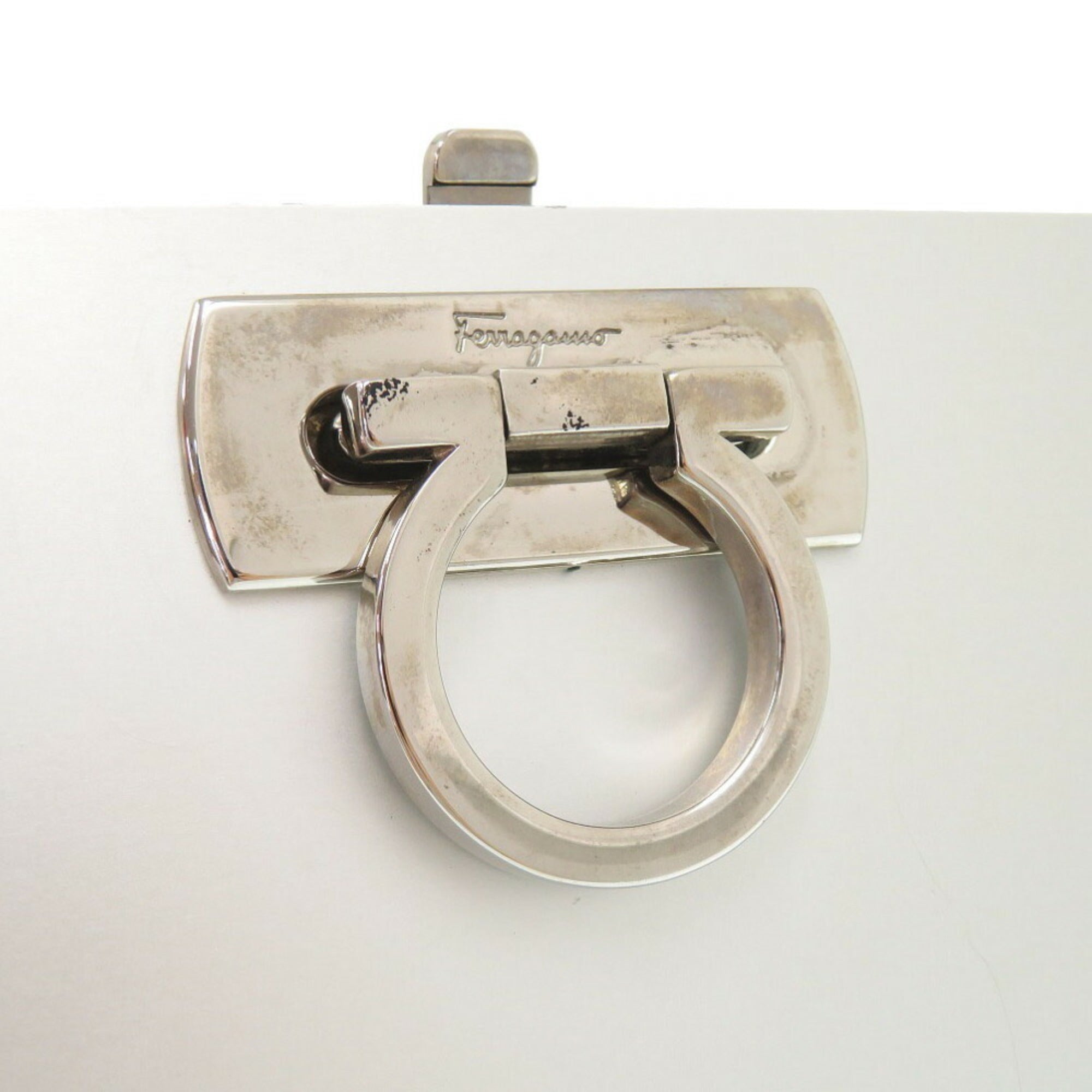 Salvatore Ferragamo Silver Aluminum Shoulder Bag (Pre-Owned)