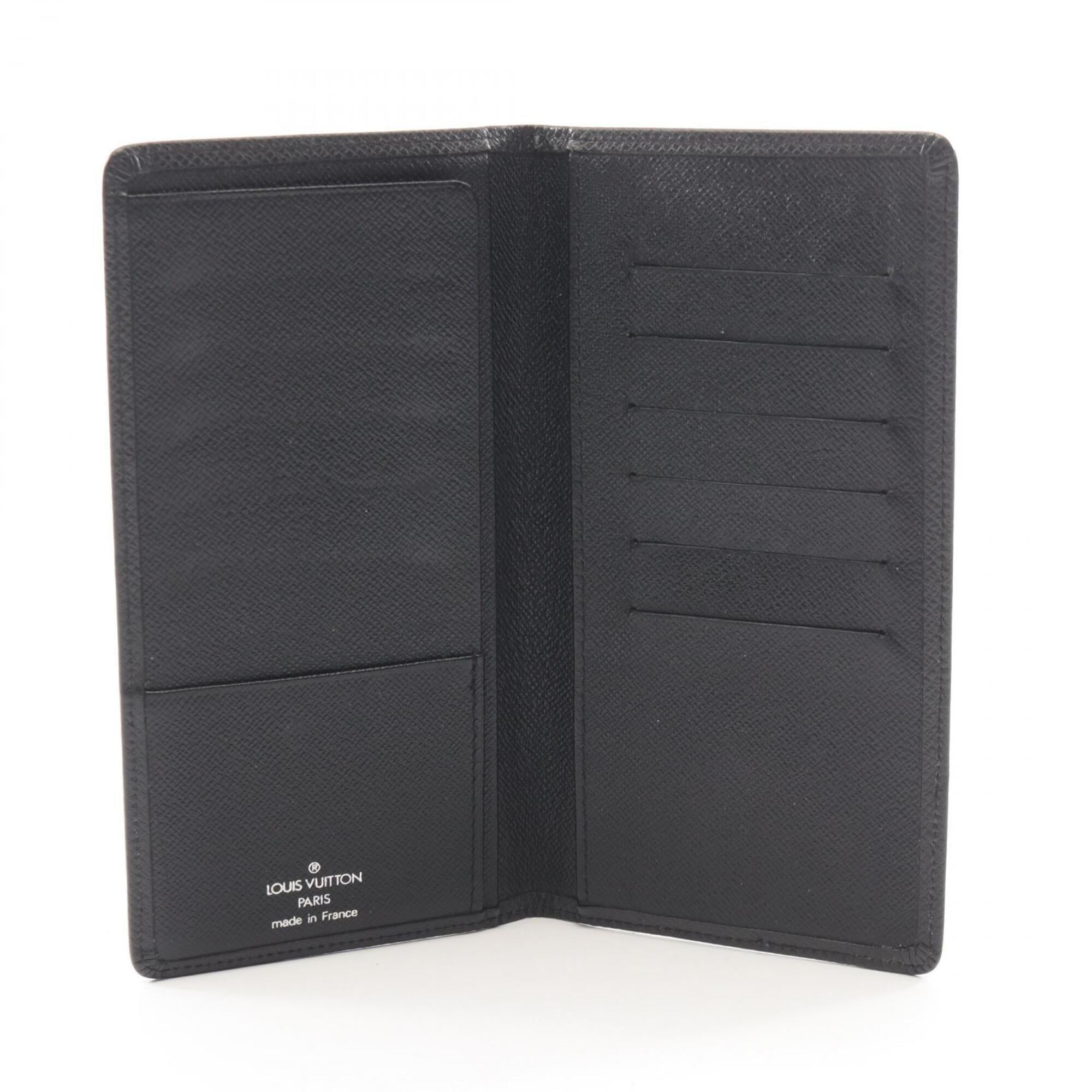 Louis Vuitton Black Leather Long Wallet (Bi-Fold) (Pre-Owned)